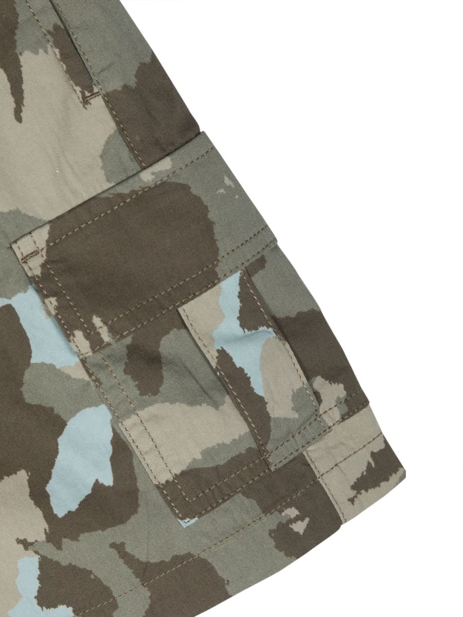 Aspesi Camouflage-print Multi-pocket Shorts In Multicolour