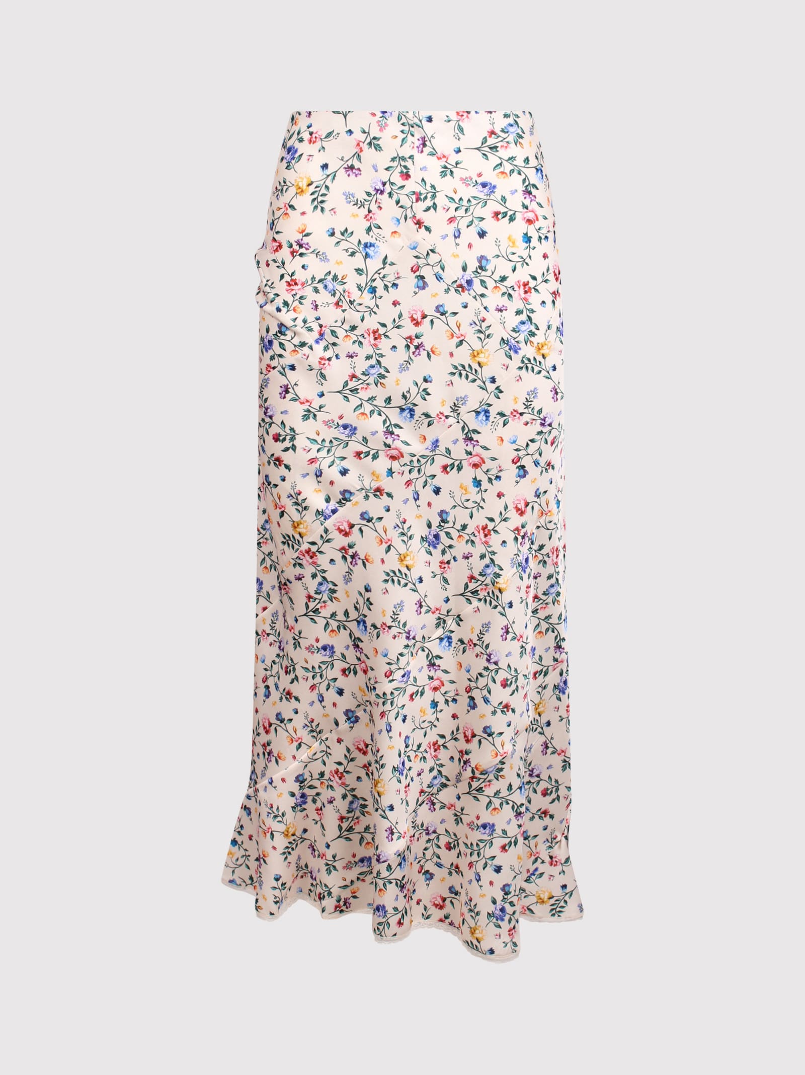Paco Rabanne Rabanne Midi Skirt With Floral Print In Multi