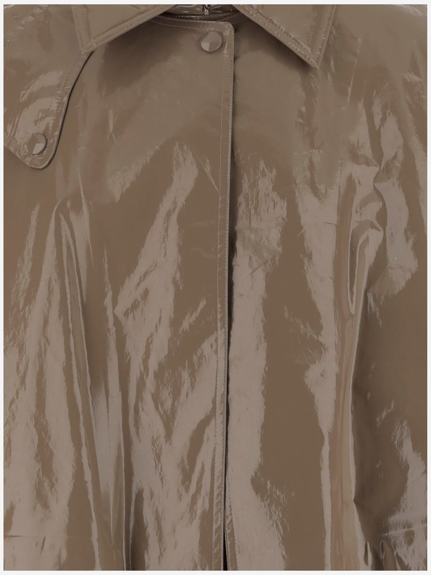 Shop Chloé Lacquered Effect Cape In Brown