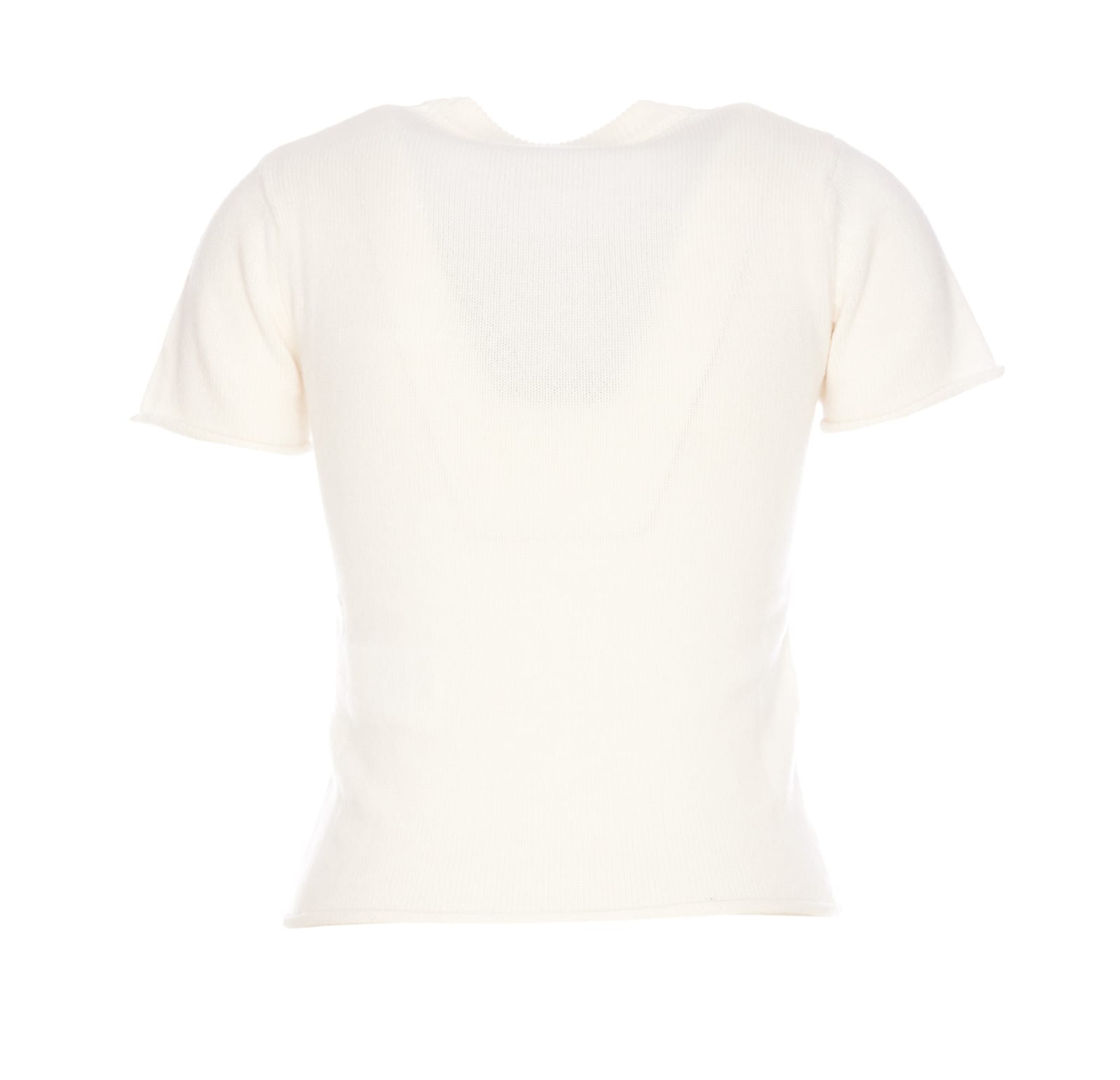 Shop Sportmax Udito Short Sleeves Sweater In White