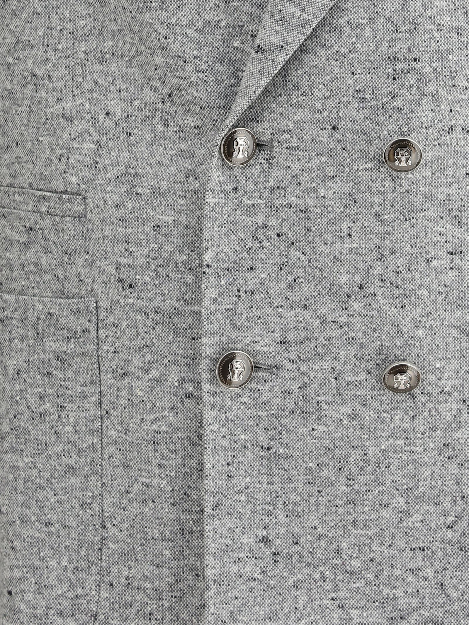 Brunello Cucinelli Deconstructed Blazer In Gray