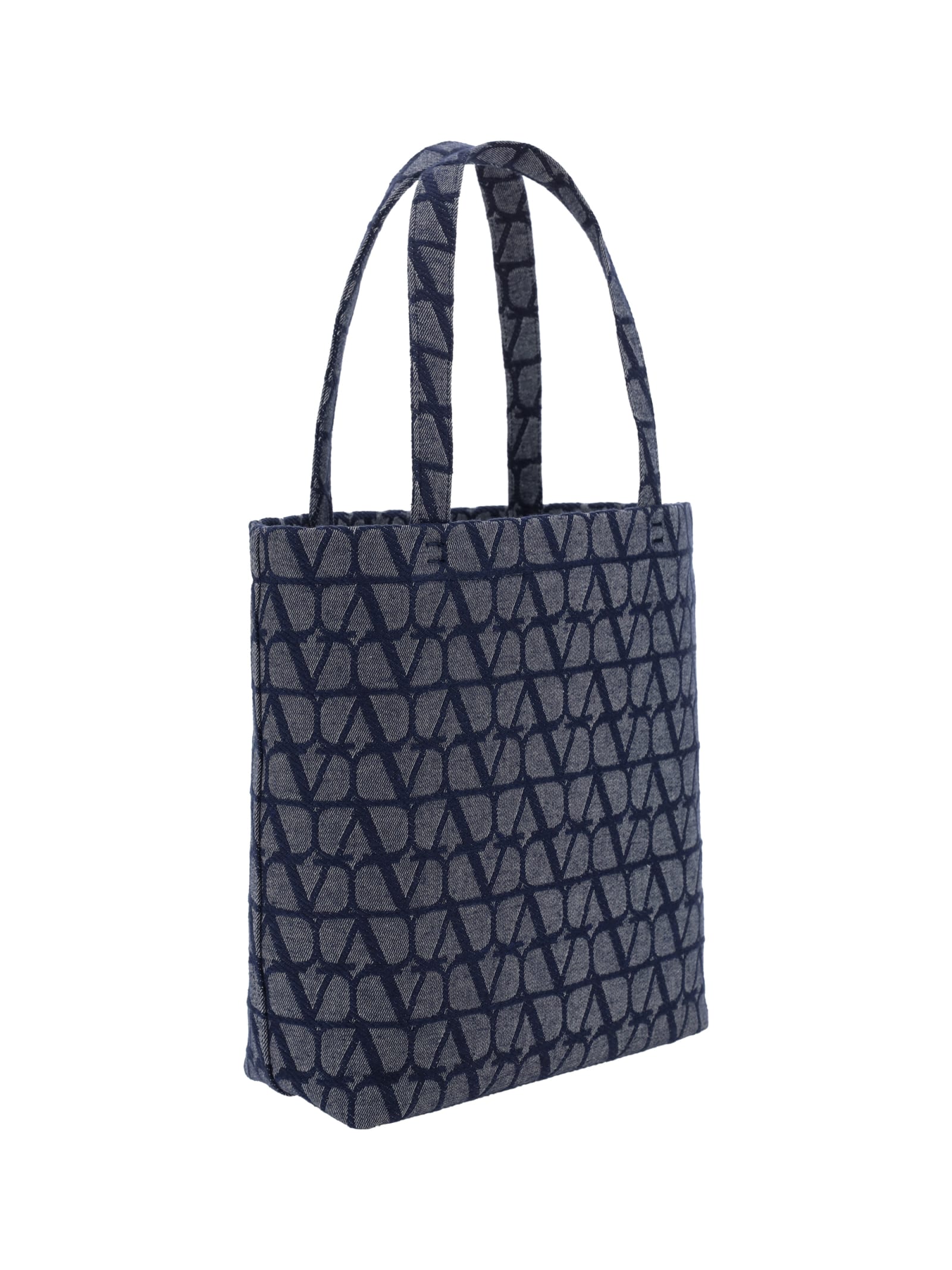Shop Valentino Garavani Toile Iconographe Handbag In Melange Denim