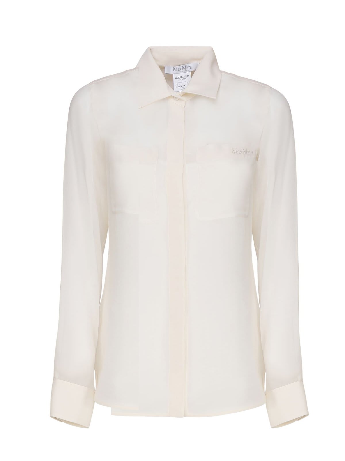 Shop Max Mara Curved Hem Long-sleeved Shirt