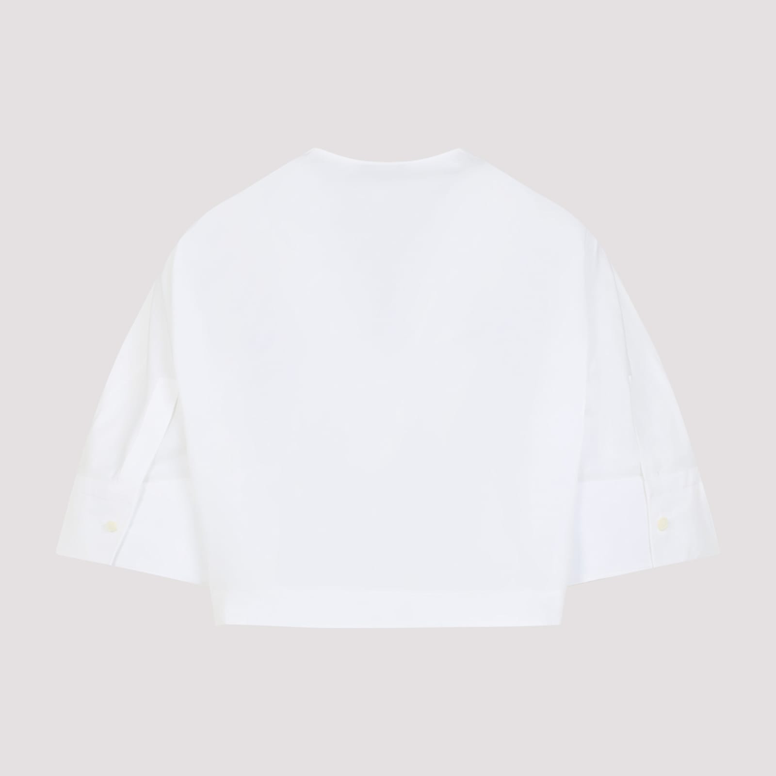 Givenchy Cropped Cotton Shirt With Button Closures In White