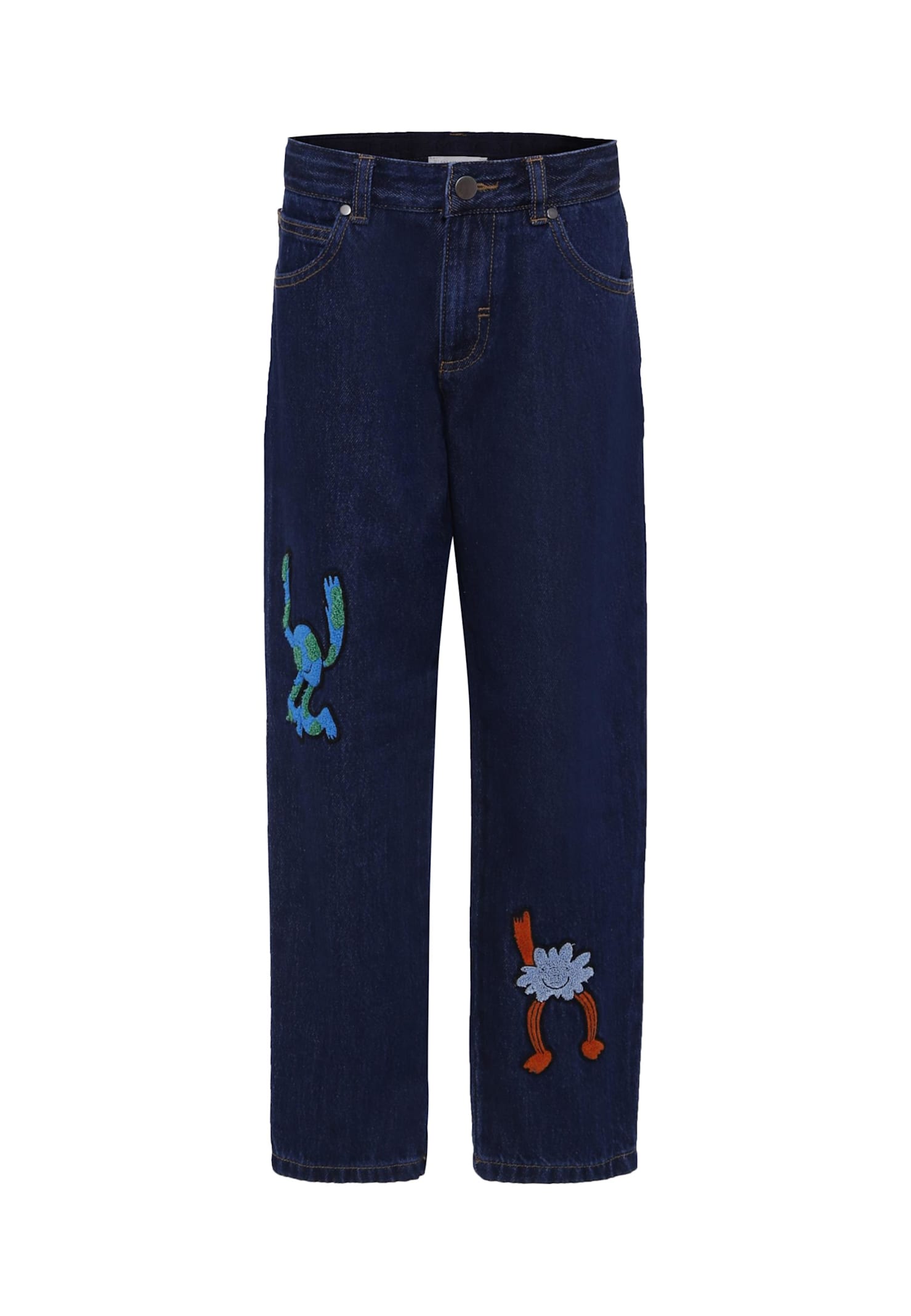 Stella Mccartney Blue Jeans For Boy With World In Blue