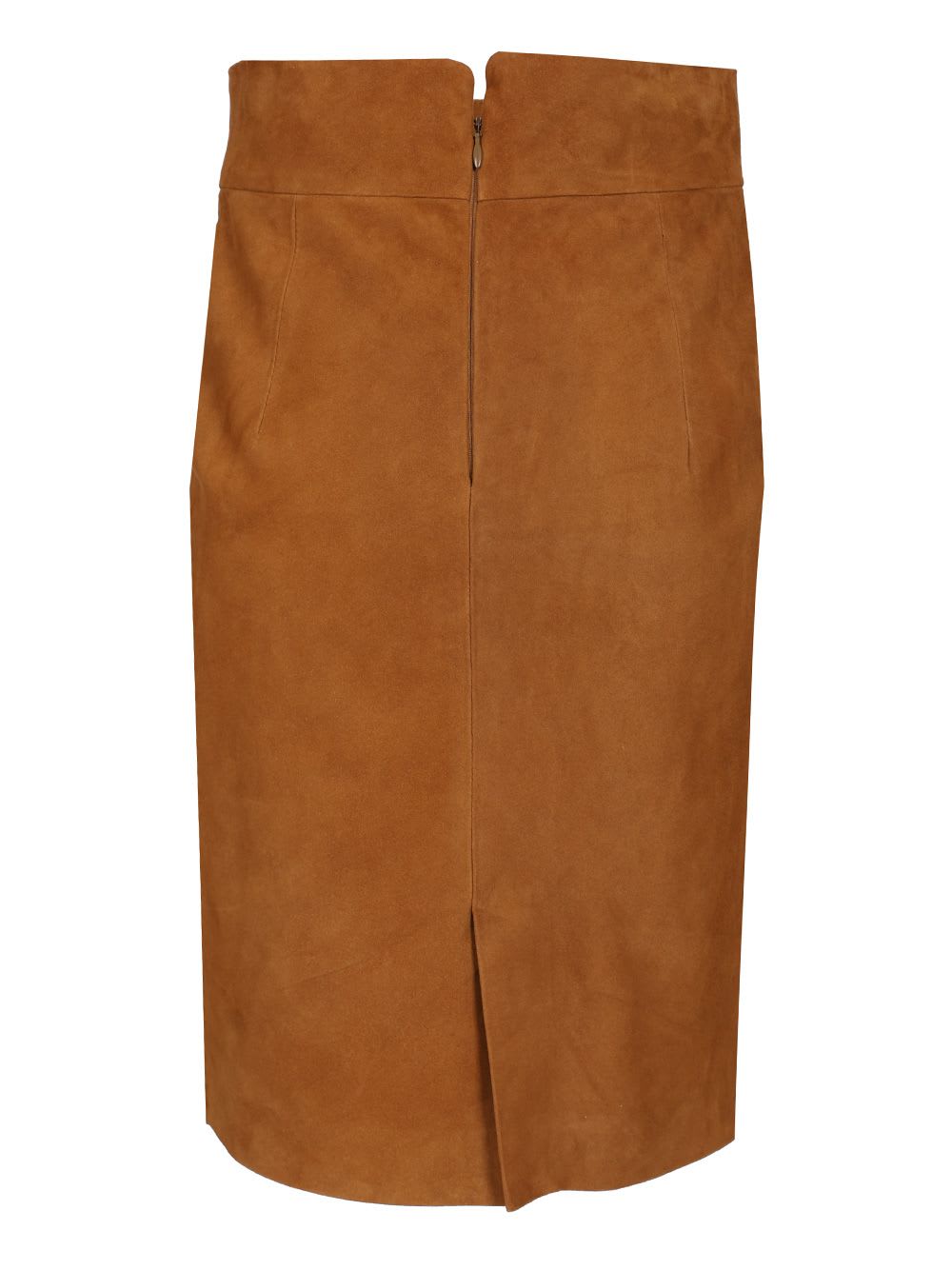 Tagliatore Suede Midi Skirt Skirts Brown In Brown