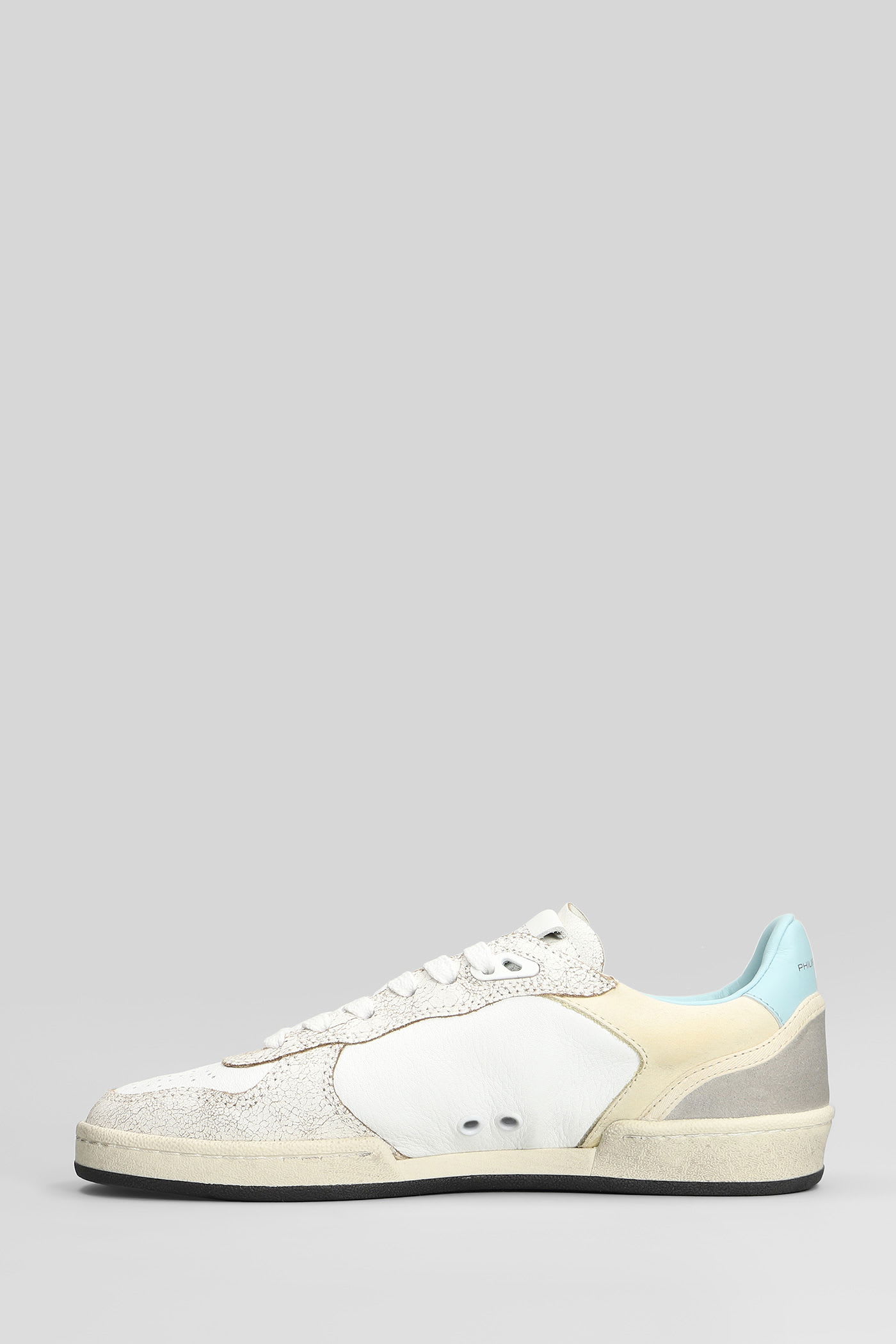 Philippe Model Pgal Low Sneakers In White Leather In Multi