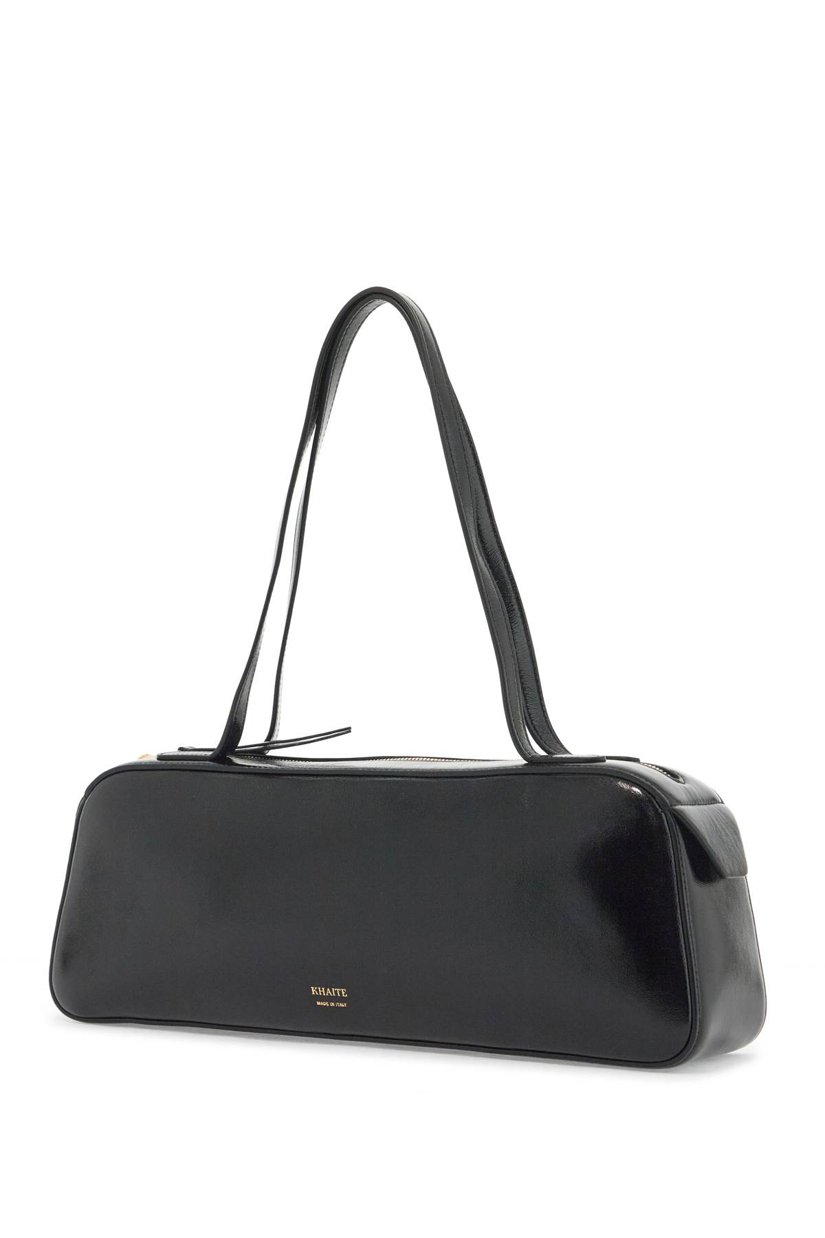 Khaite Simona Glossy Leather Shoulder Bag In Black (black)