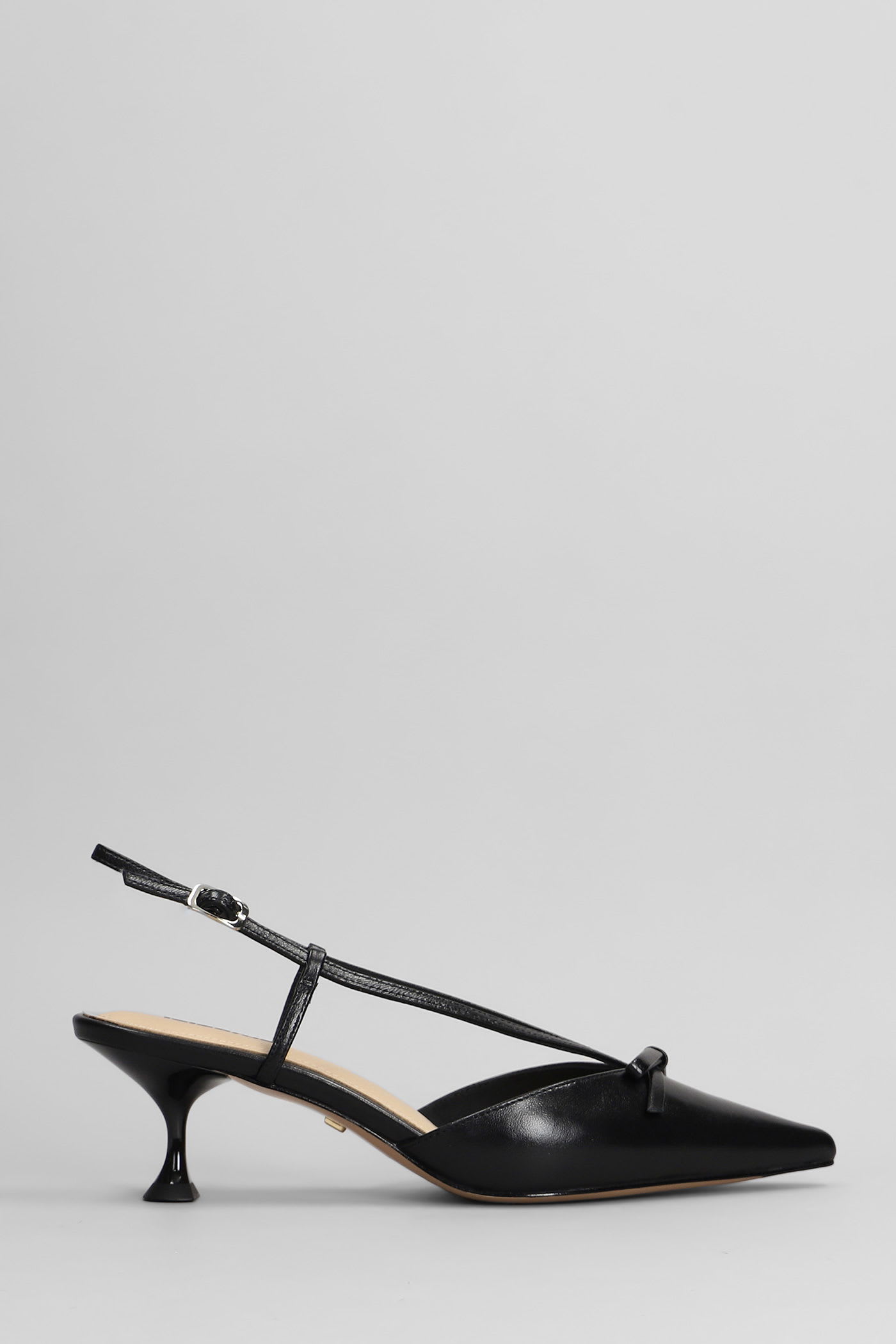 Satina Heel 55 Pumps In Black Leather