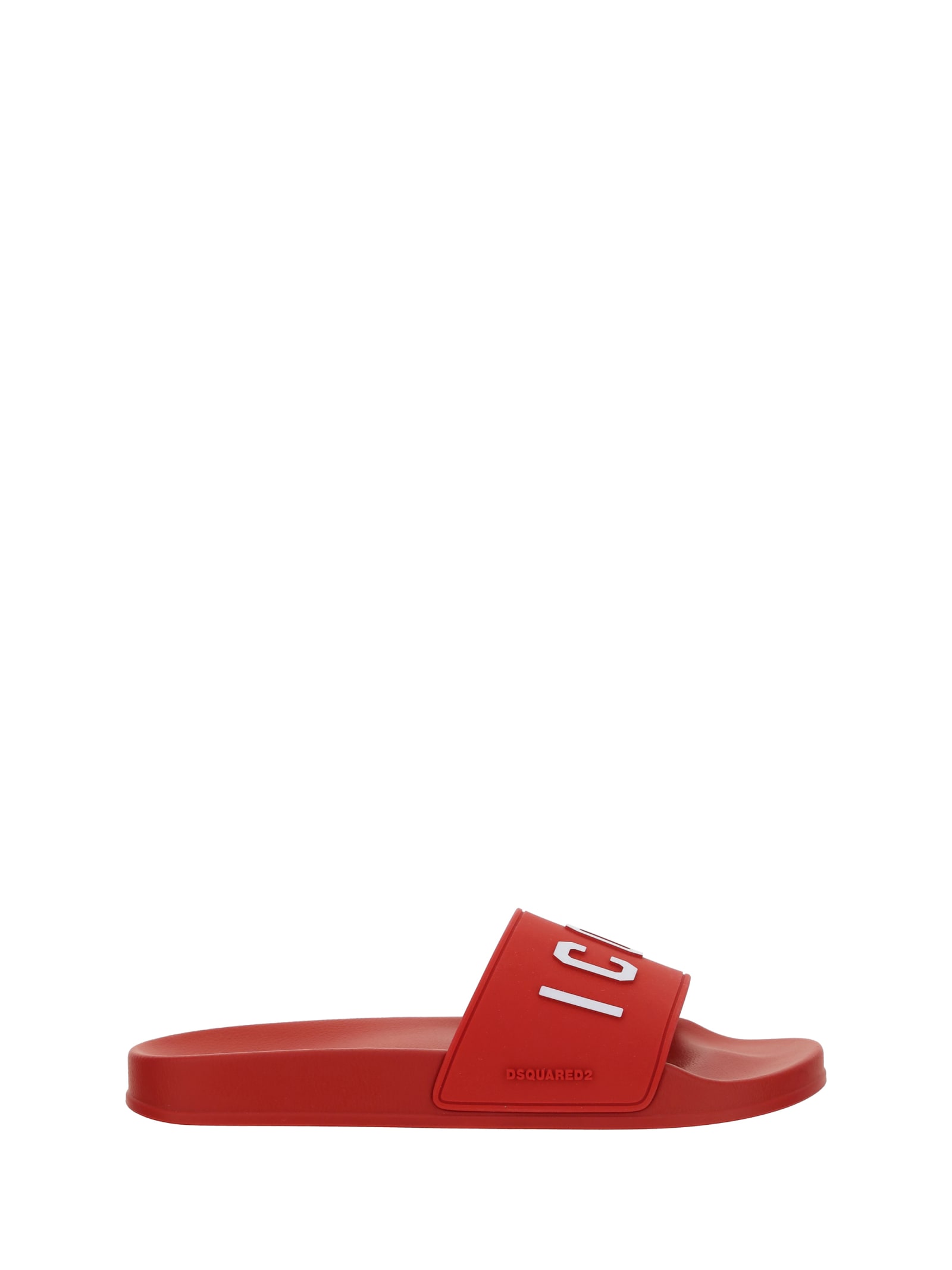 Dsquared2 Icon Print Rubber Slide Sandals In 4065