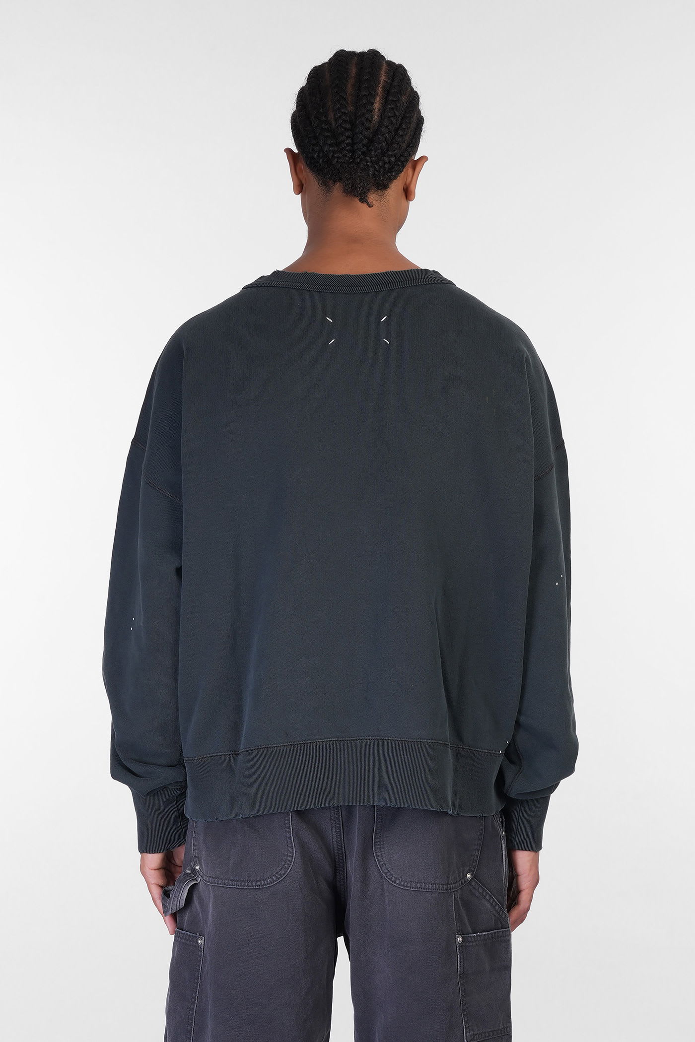 Maison Margiela Men Crewneck Sweatshirt With Distressed Details