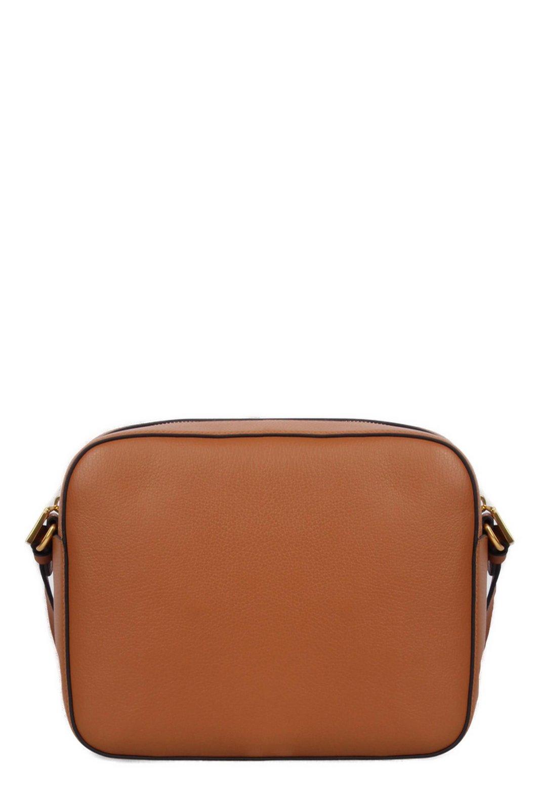 Shop Coccinelle Beat Logo Printed Medium Crossbody Bag In Leather