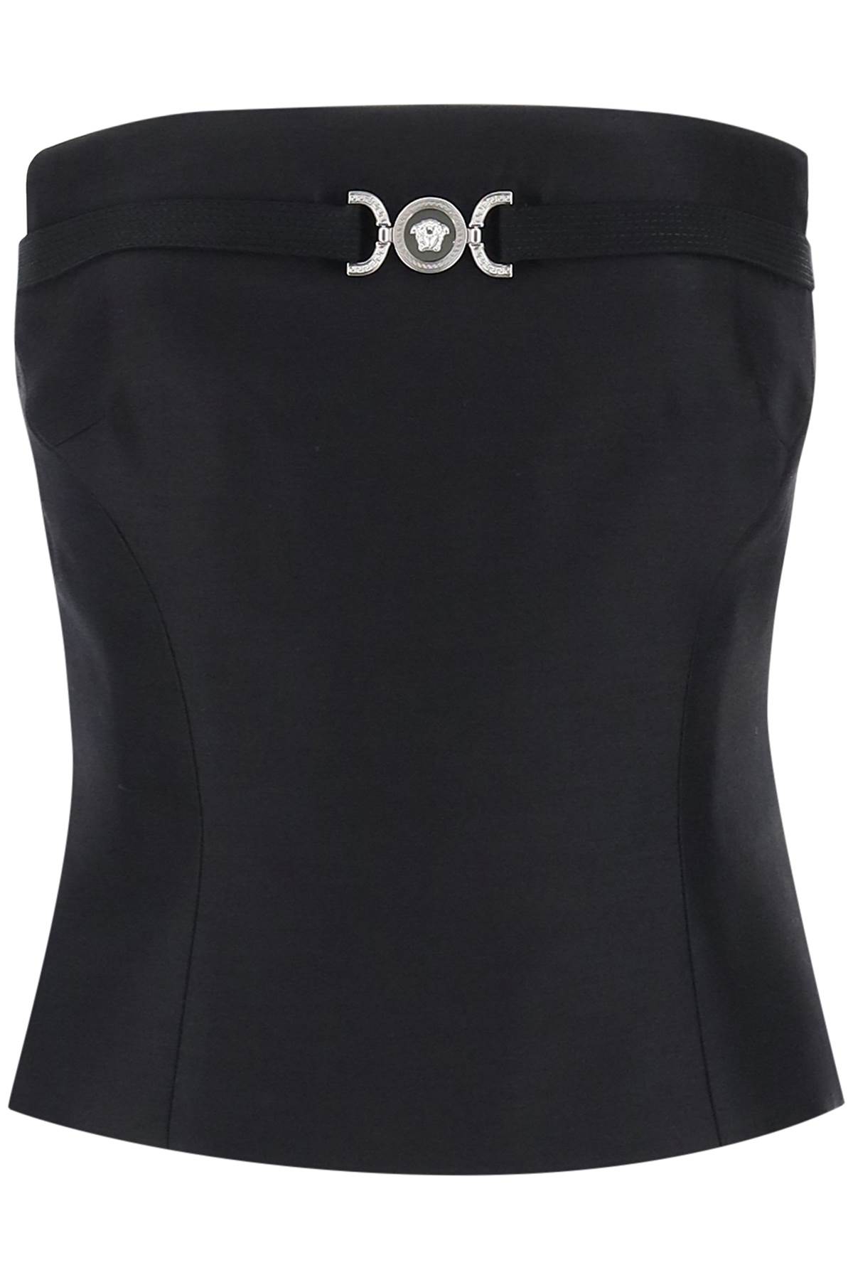 Shop Versace Medusa 95 Bustier Top In Black (black)