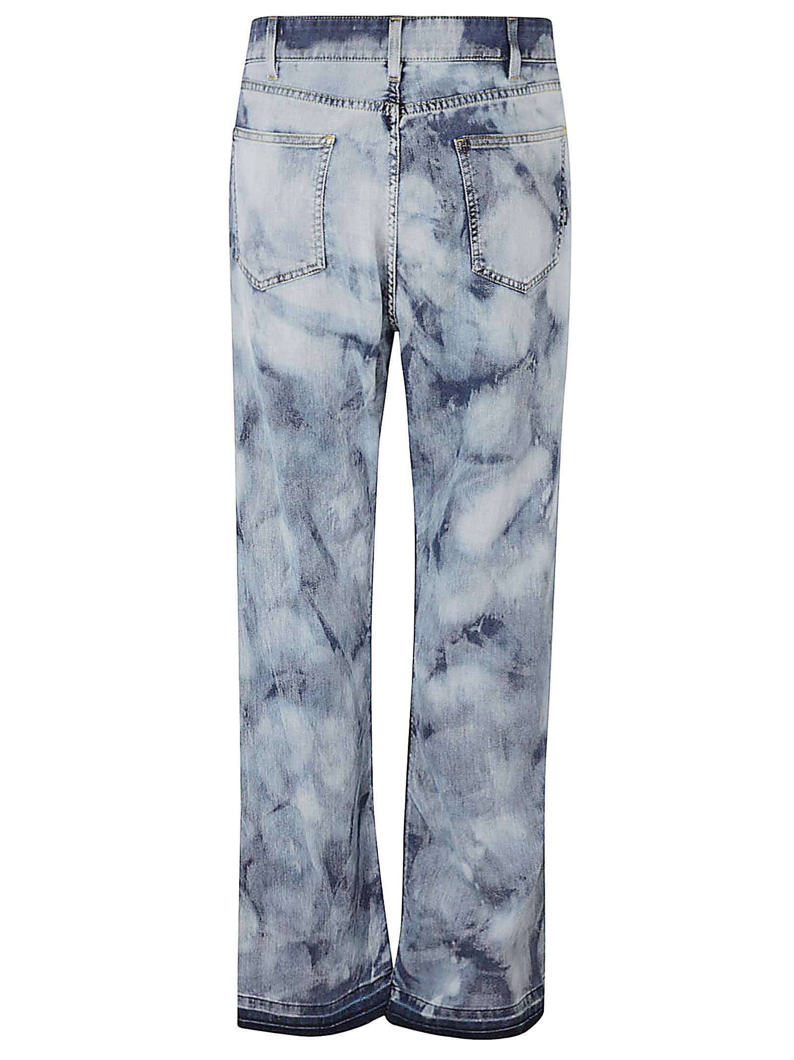 Shop Laneus Bleached Denim 5 Pockets Jeans In Variante Unica
