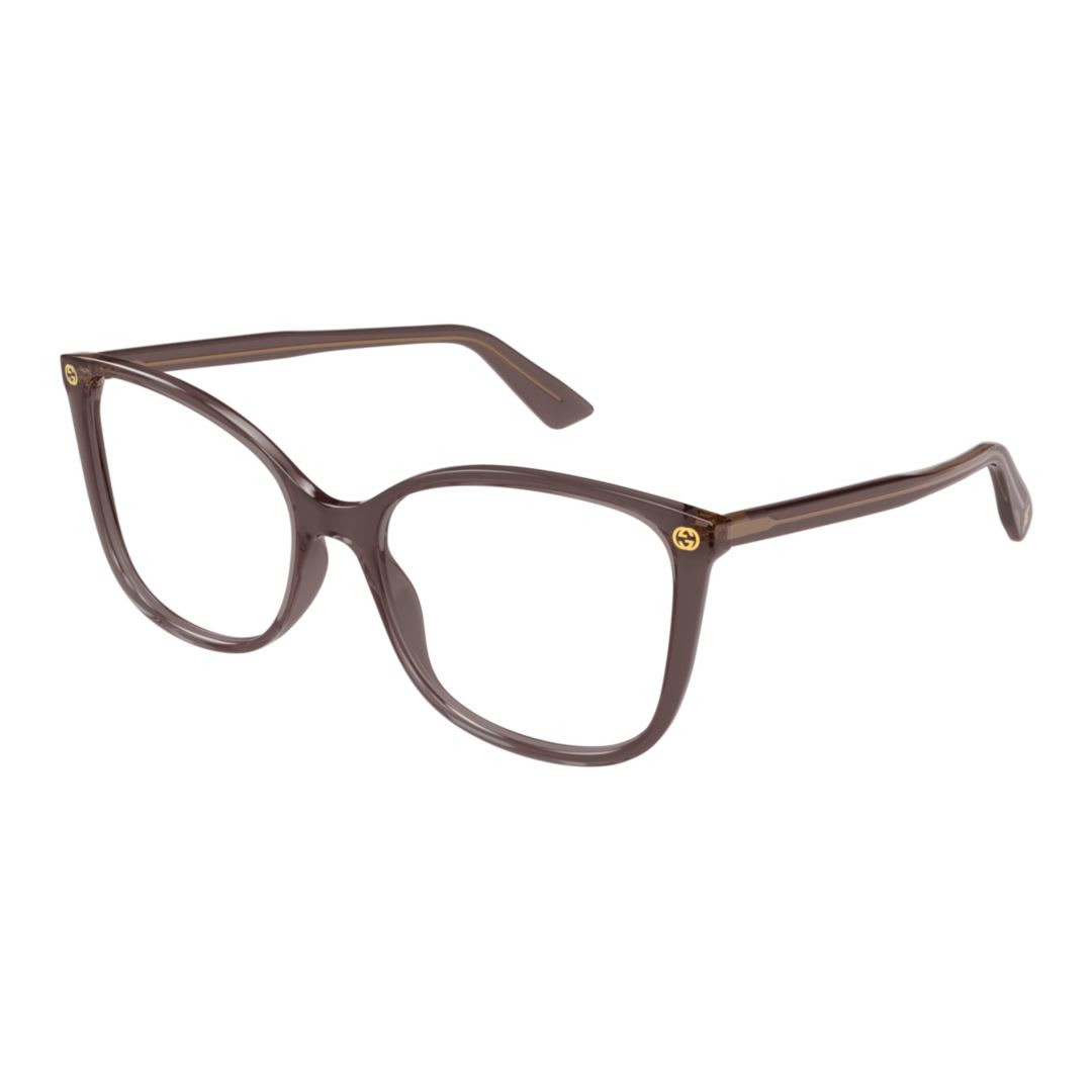Gucci Gg0026o-019 Brown-brown-transparent In Brown