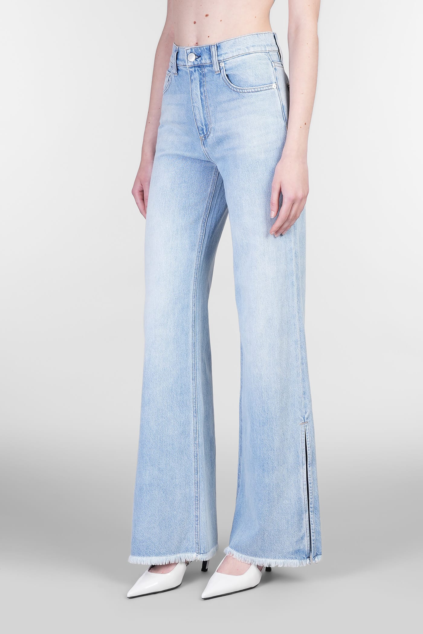 Alice And Olivia Weezy Jeans In Blue Cotton