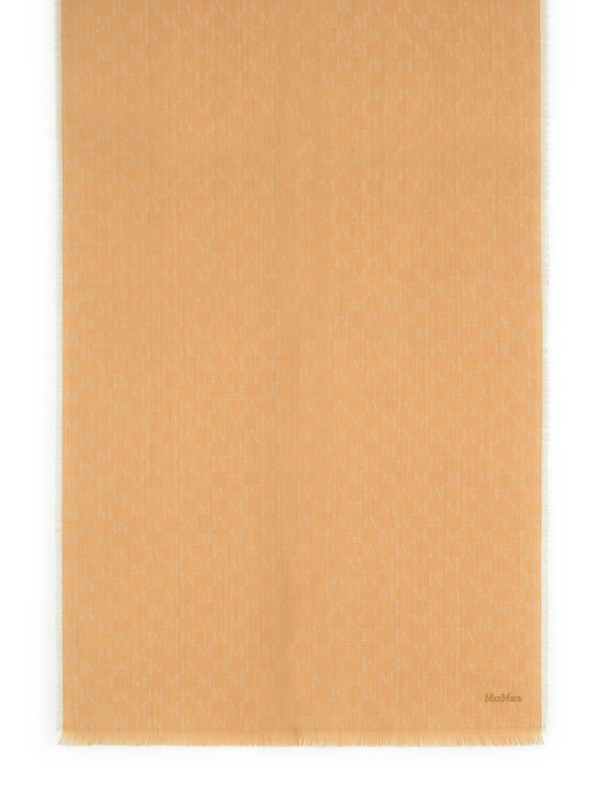 Max Mara Magico Camel Virgin Wool Scarf In Orange