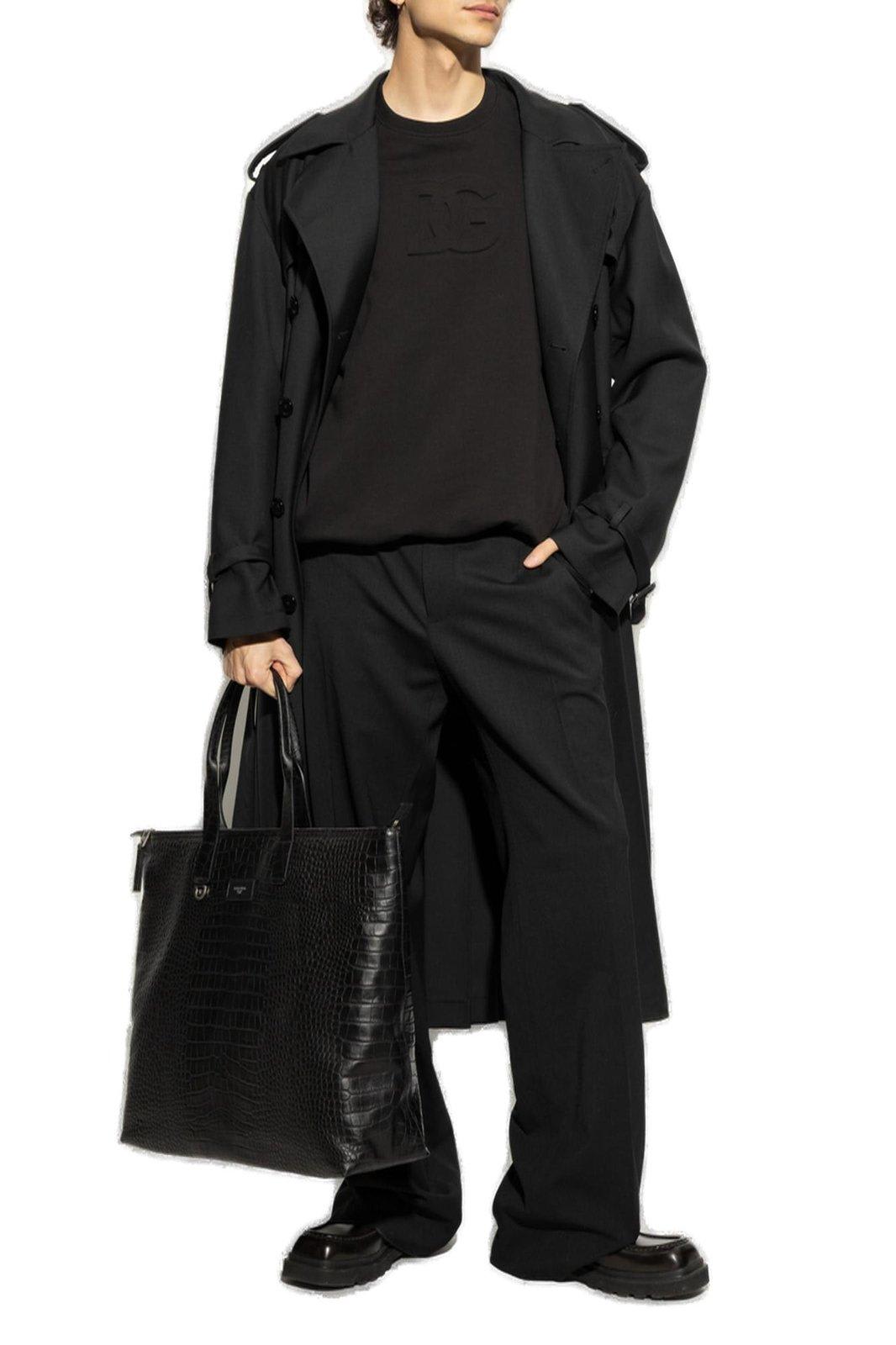 Dolce & Gabbana Logo Embossed Jersey Sweatshirt In Black