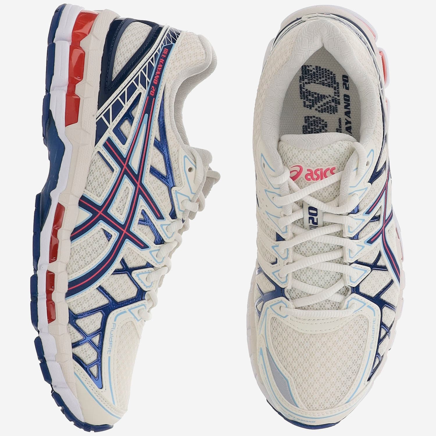 Asics Round Toe Low-top Sneakers In Cream/deep Marine