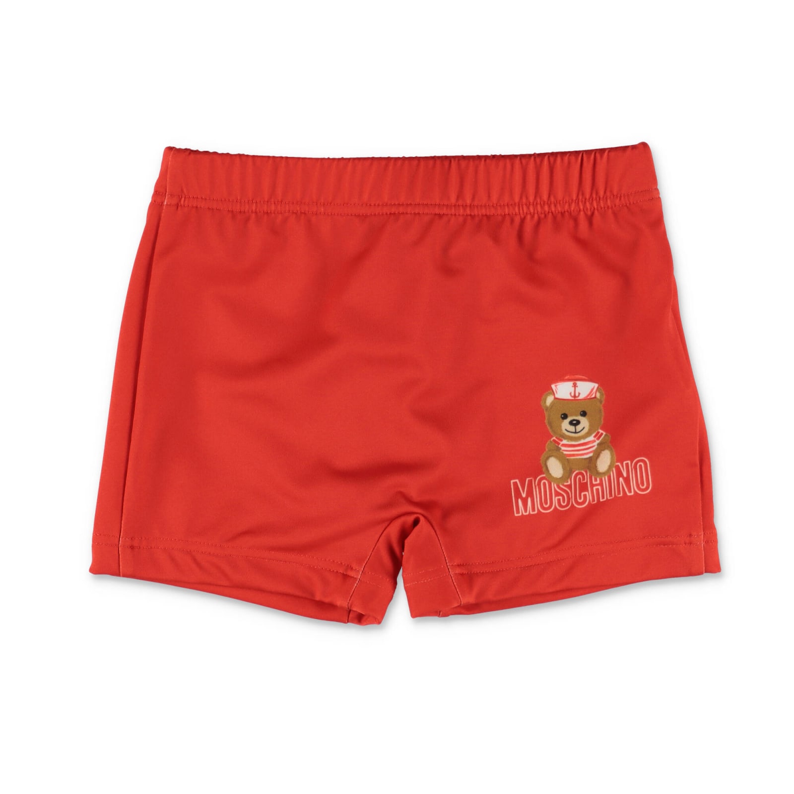 Moschino Costume Shorts Da Mare Rosso In Nylon Baby Boy In Red