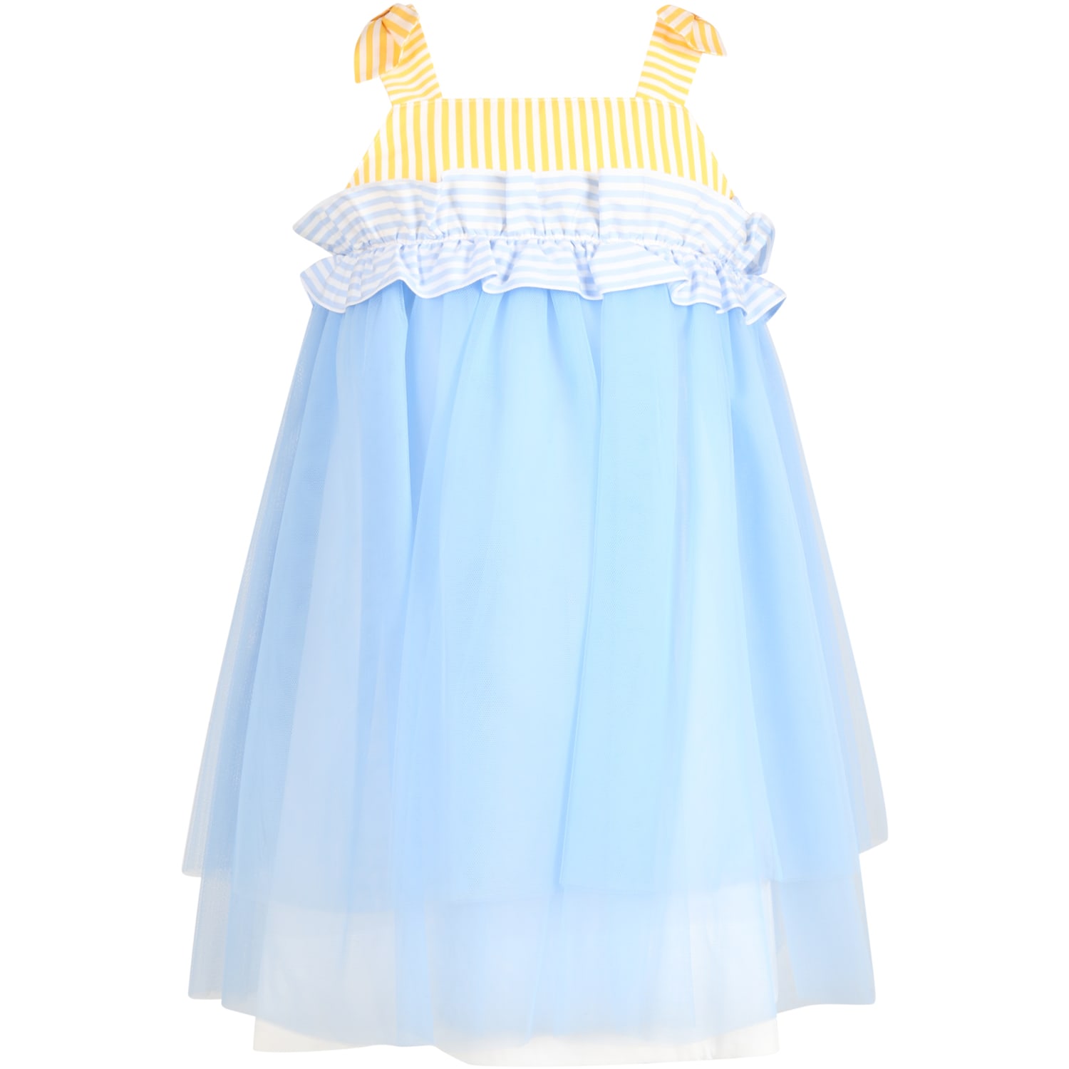 Simonetta Light Blue Dress For Girl