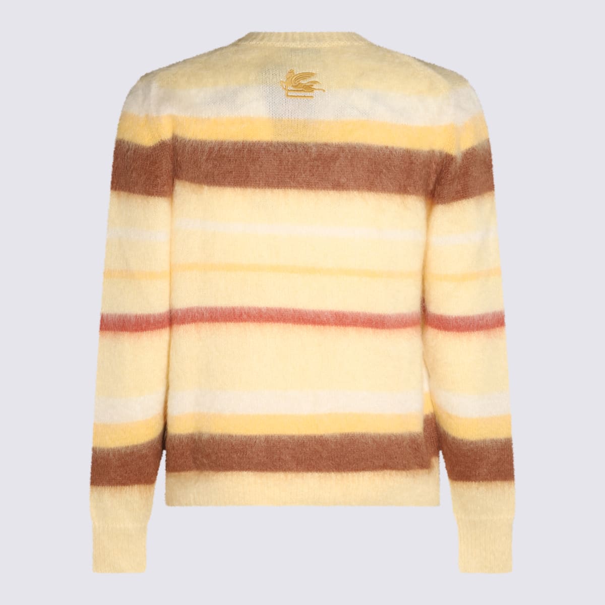 Cream Mohair And Wool Blend Stripe Sweater