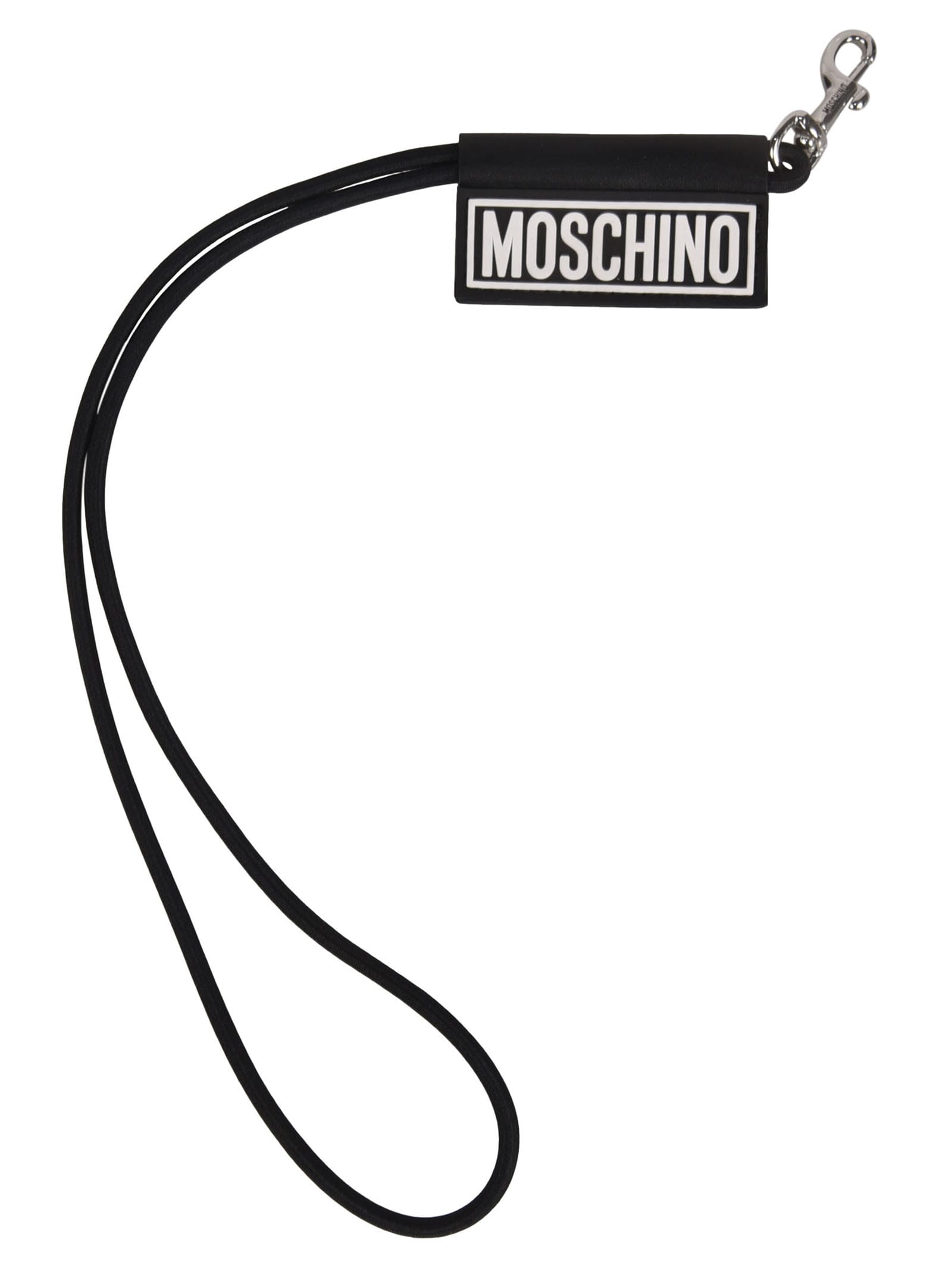 MOSCHINO LOGO PRINT KEYCHAIN,11799714