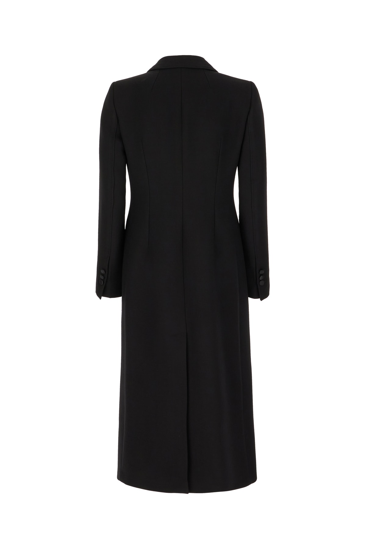 Shop Dolce & Gabbana Black Wool Coat In Nero