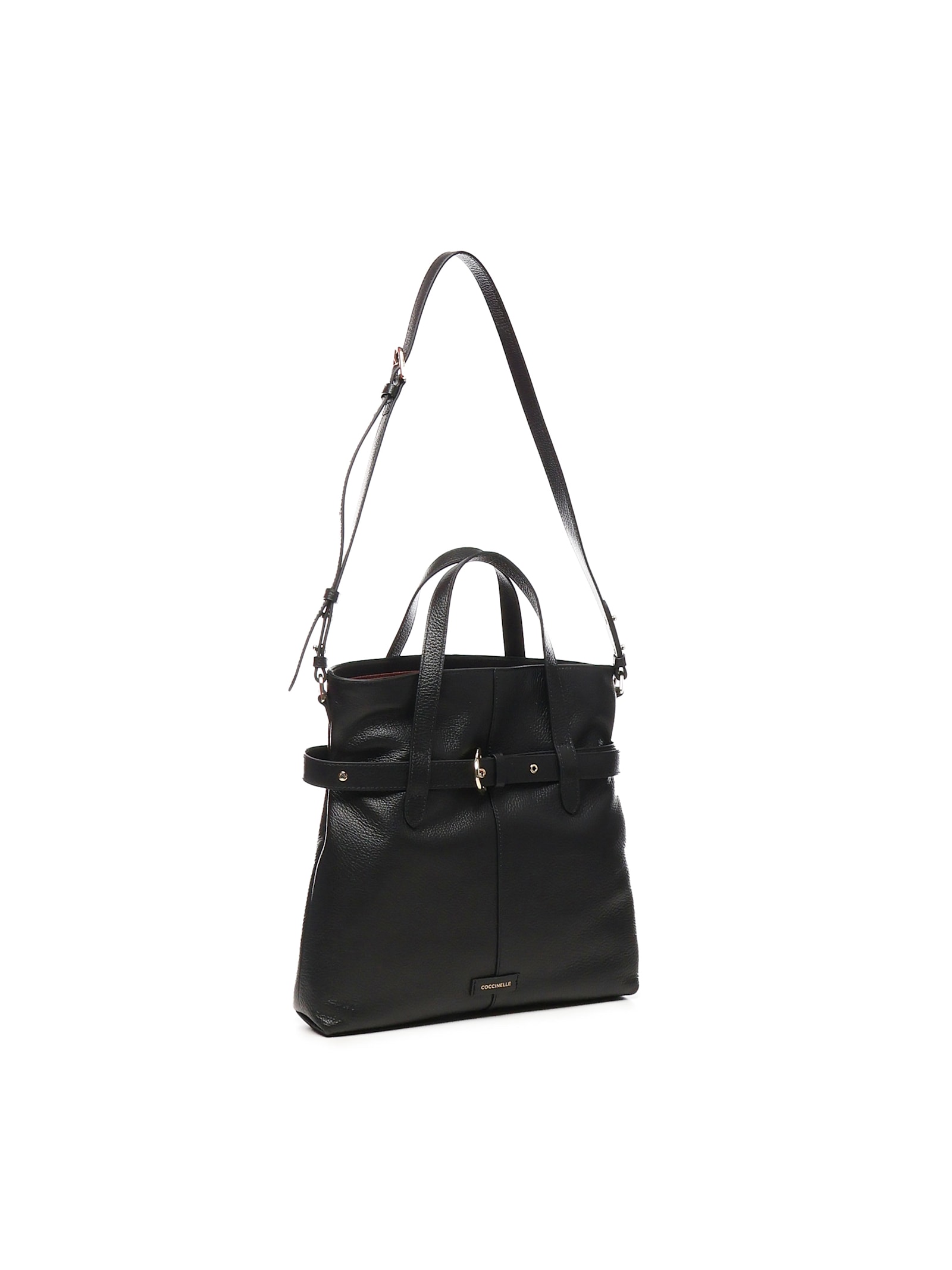 Shop Coccinelle Bucket Bag With Buckle In Black