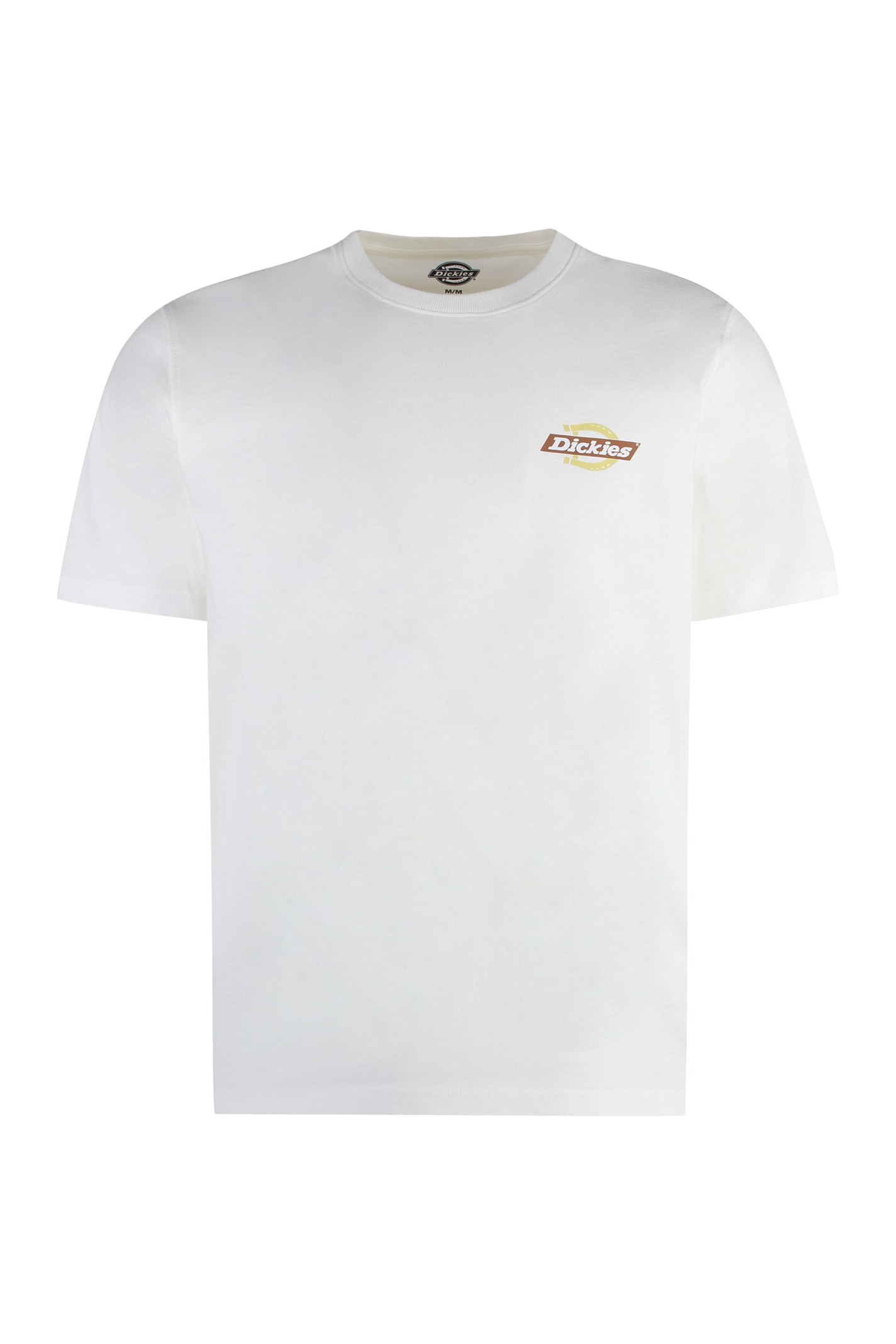Shop Dickies Ruston Cotton Crew-neck T-shirt In White