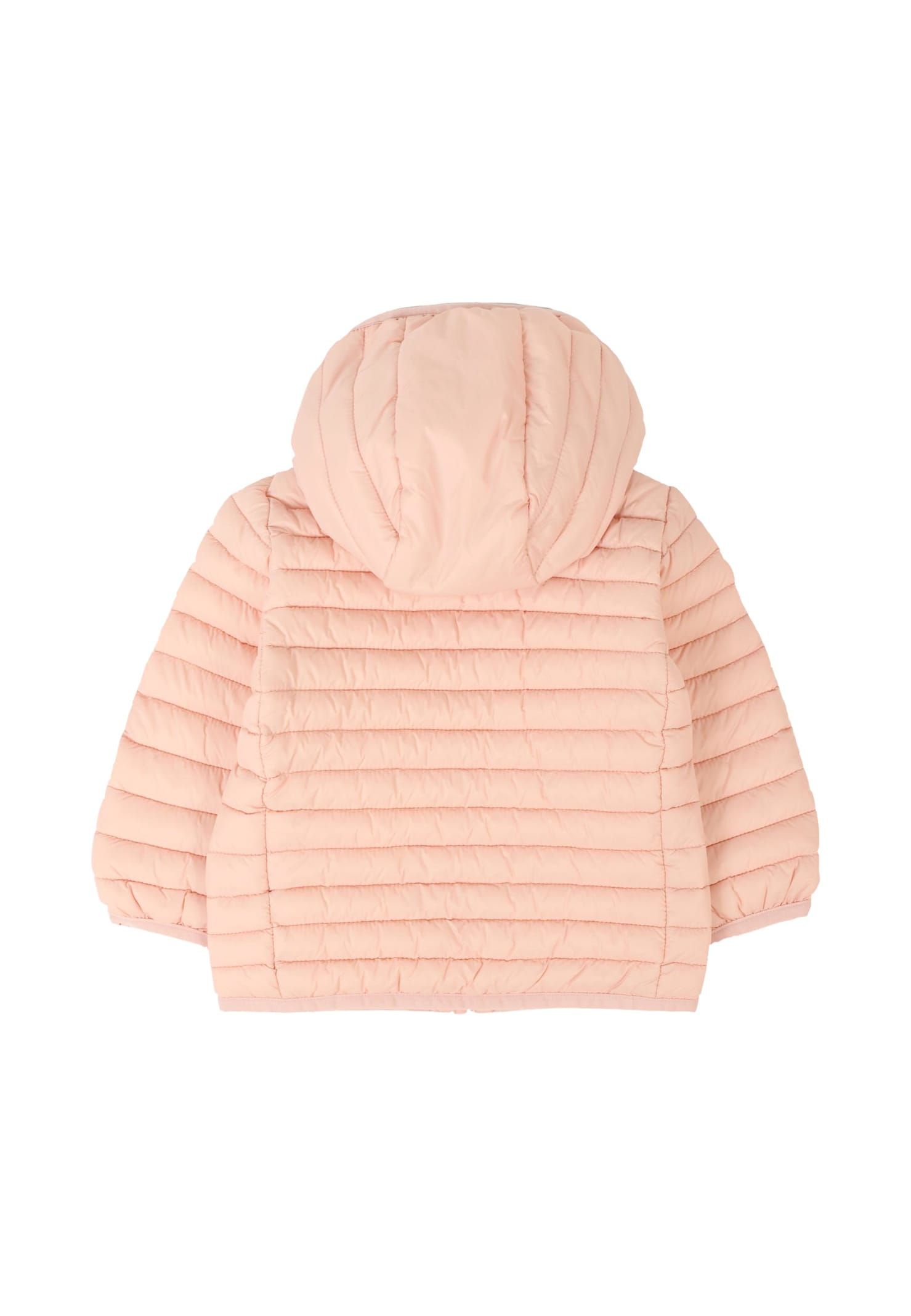 Save The Duck Pink Down Jacket For Baby Girl With Logo In Pink