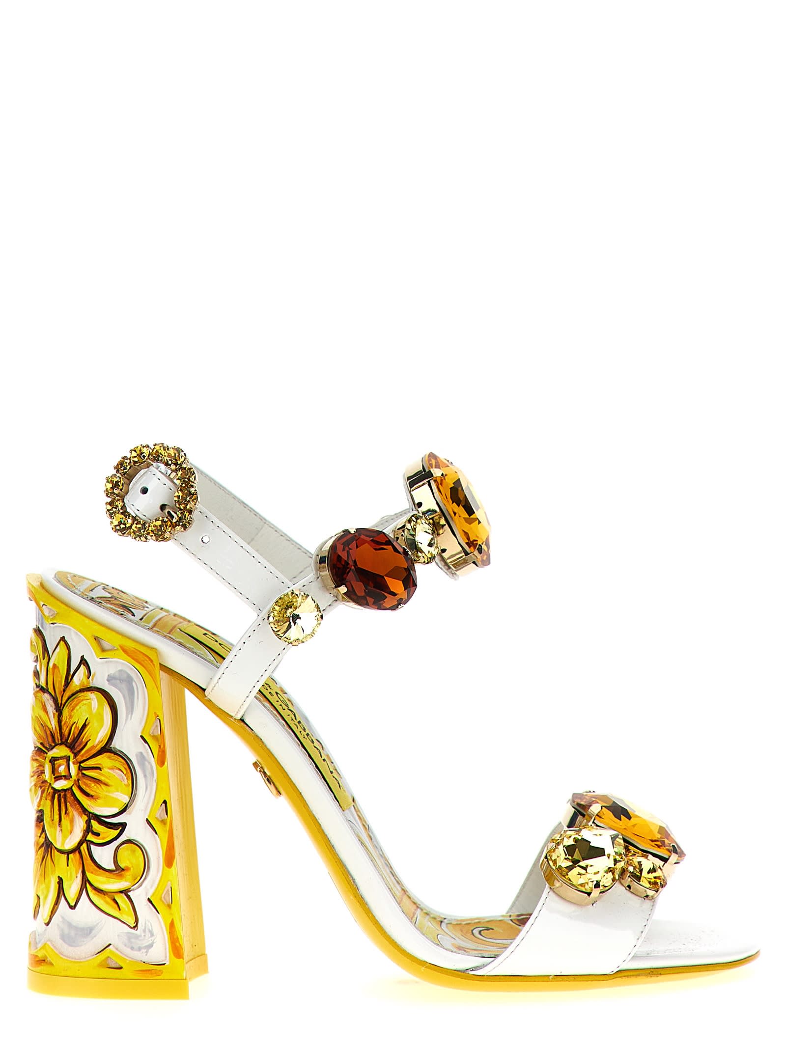 Shop Dolce & Gabbana Keira Sandals In Yellow