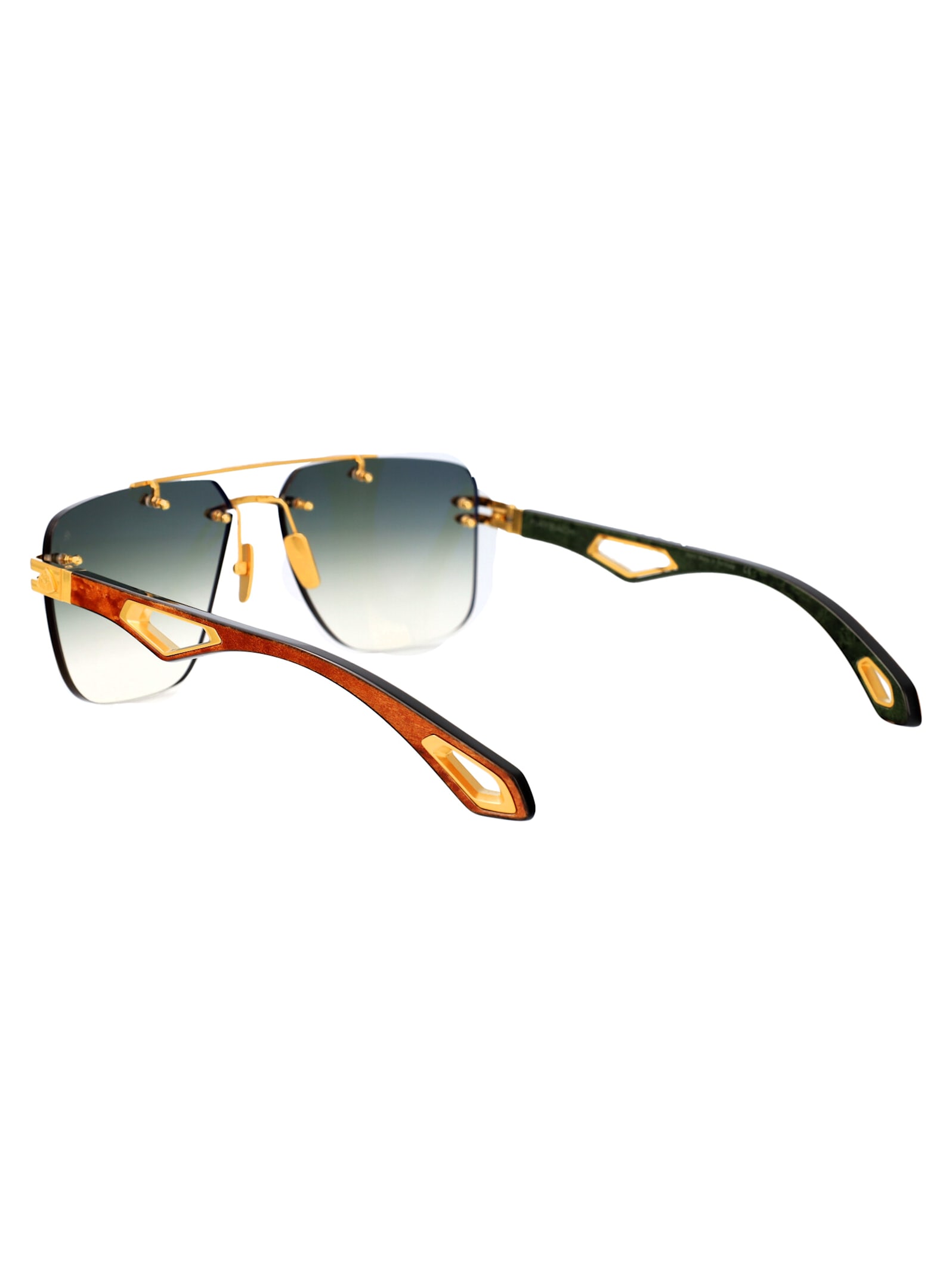 Shop Maybach Eyewear The President I Sunglasses In Gold Green