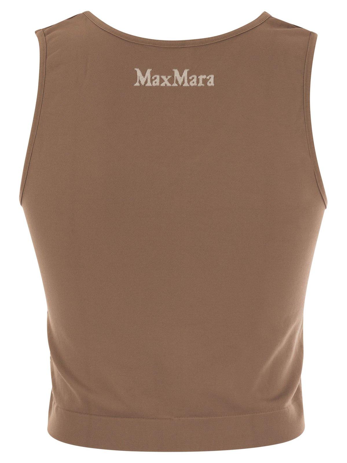 Shop 's Max Mara Logo Detailed Sleeveless Tank Top In Beige