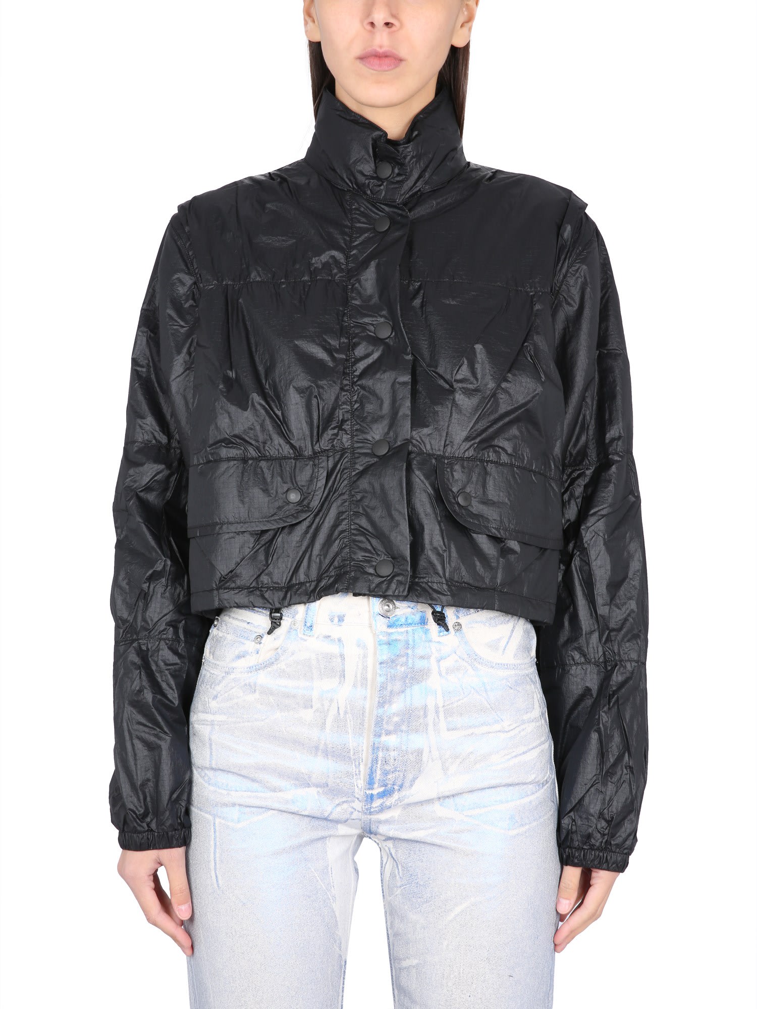 Black Cropped Exhale Puffa Jacket