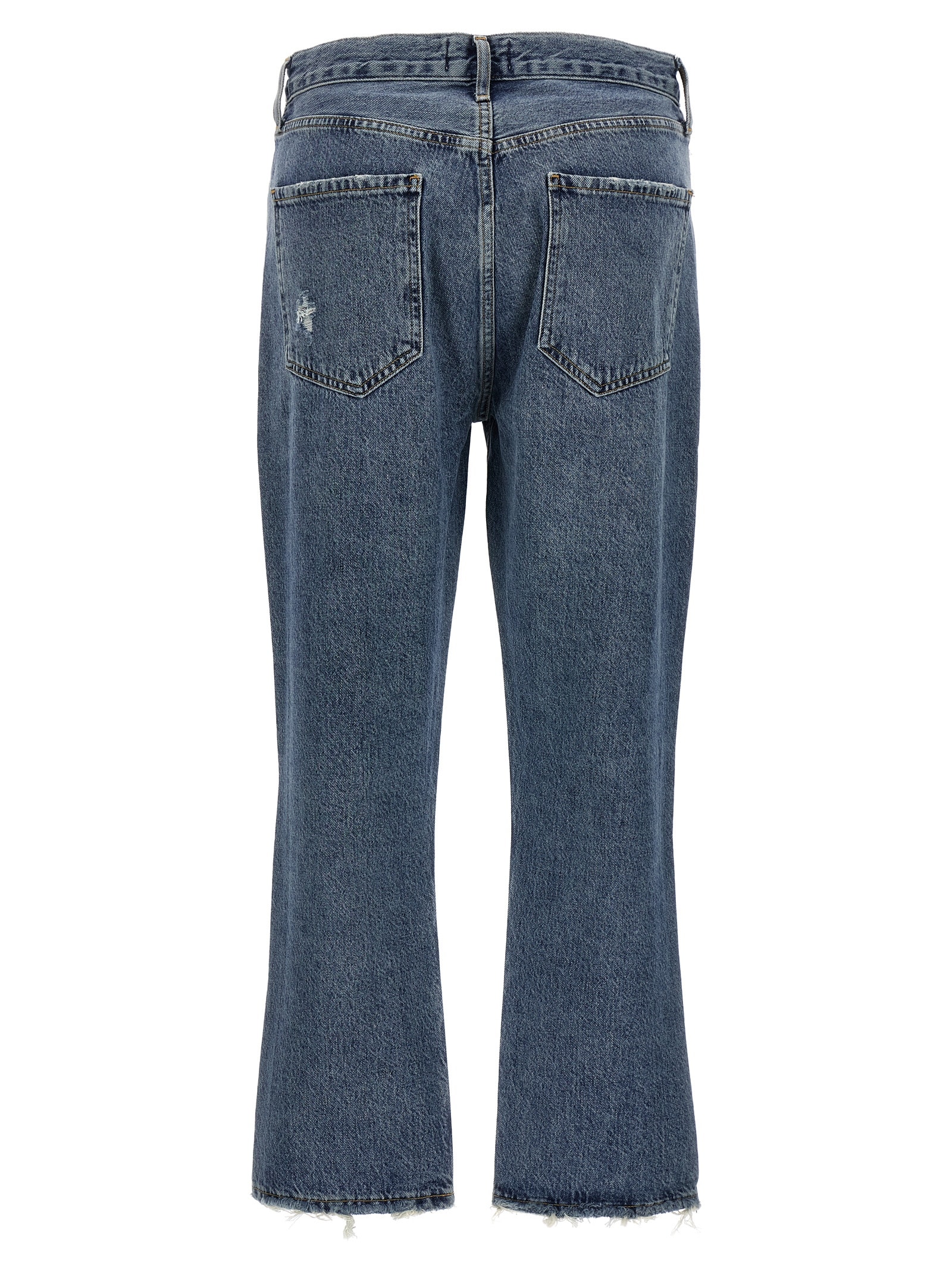 Agolde Riley Crop Jeans In Blue