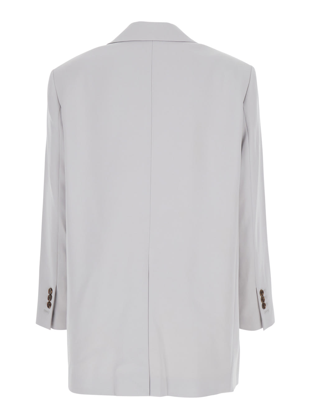 THEORY GREY SINGLE BREASTED JACKET WITH CLASSIC LAPELS IN TECH FABRIC WOMAN