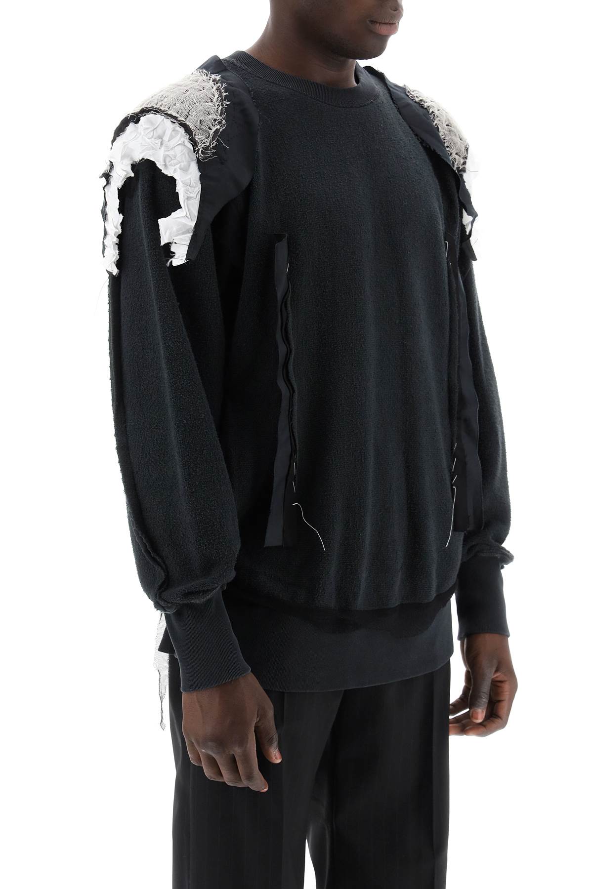 Shop Maison Margiela Inside-out Sweatshirt In Charcoal (black)