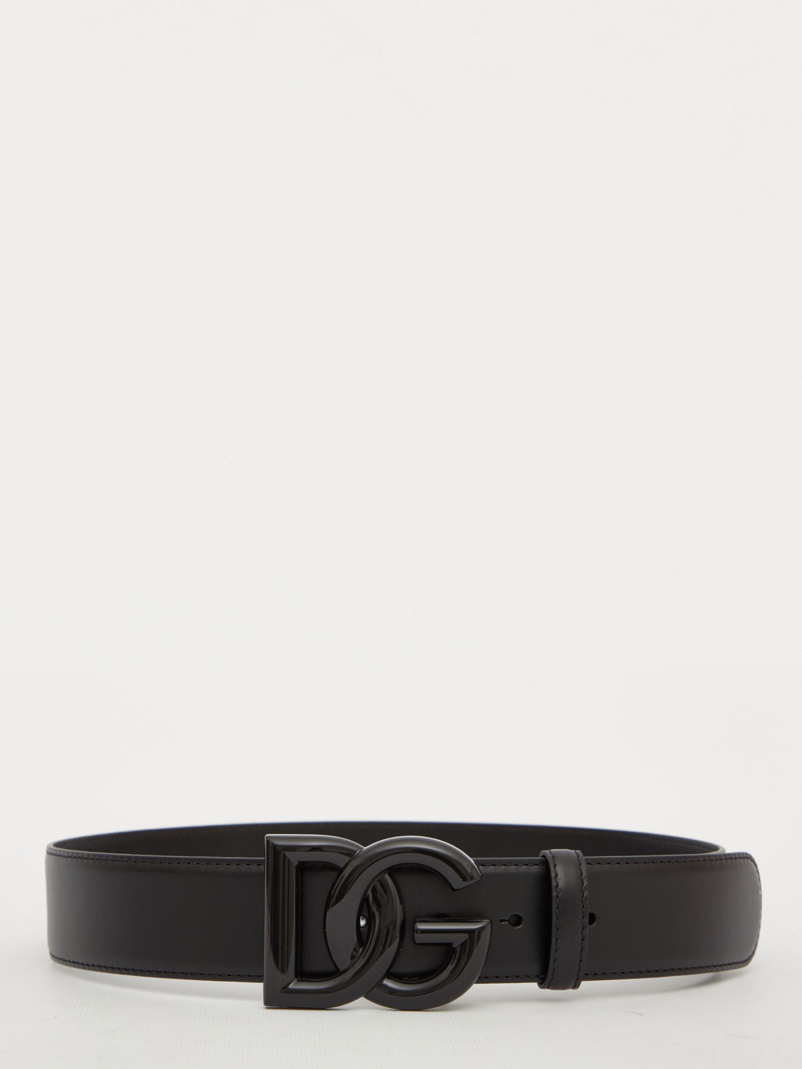 Dolce & Gabbana Dg Black Leather Belt