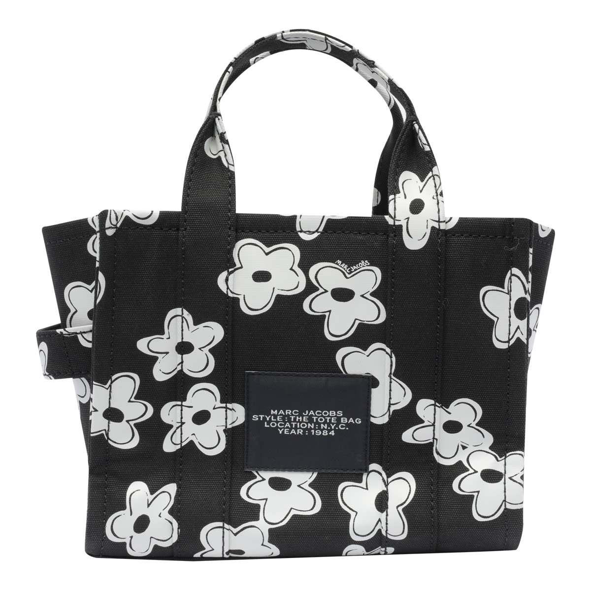 Marc Jacobs The Daisy Canvas Small Tote Bag In Black