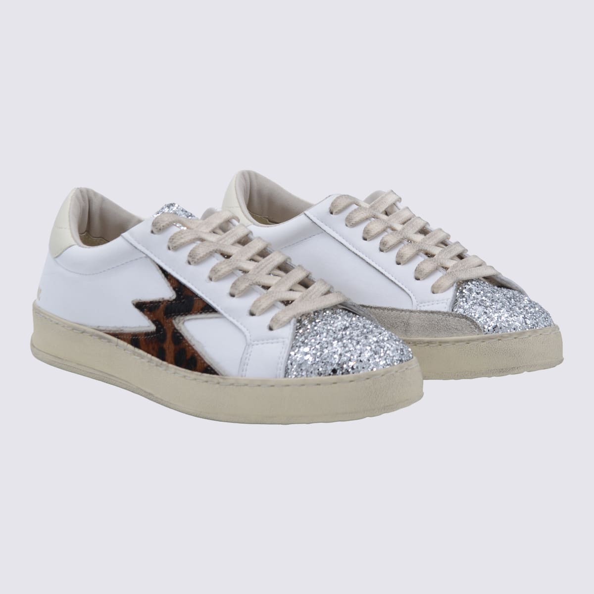 Moa Master Of Arts White And Leopard Sneakers In Multi