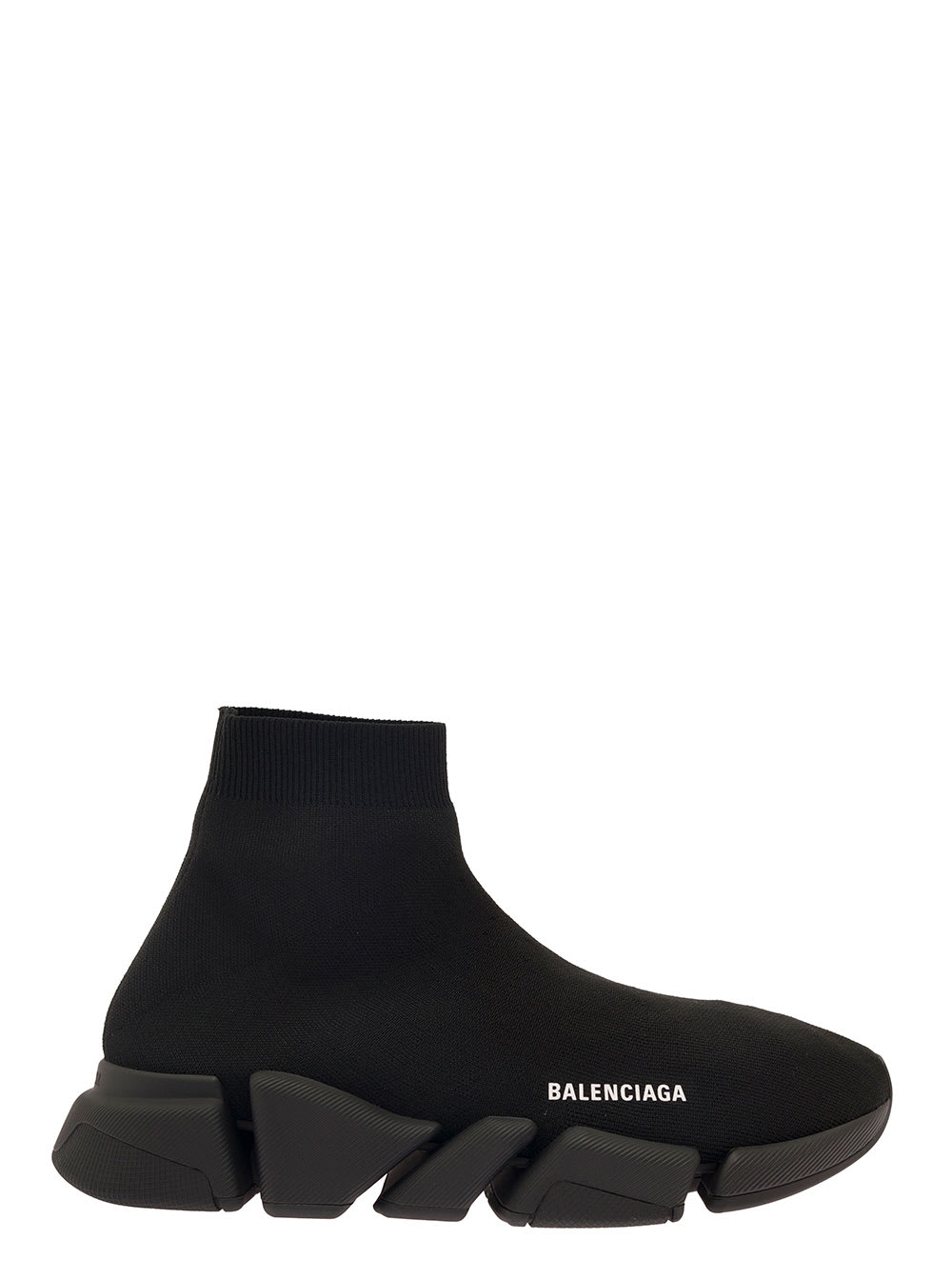 BALENCIAGA SPEED 2.0 BLACK SNEAKERS WITH LOGO DETAIL IN STRETCH FABRIC MAN