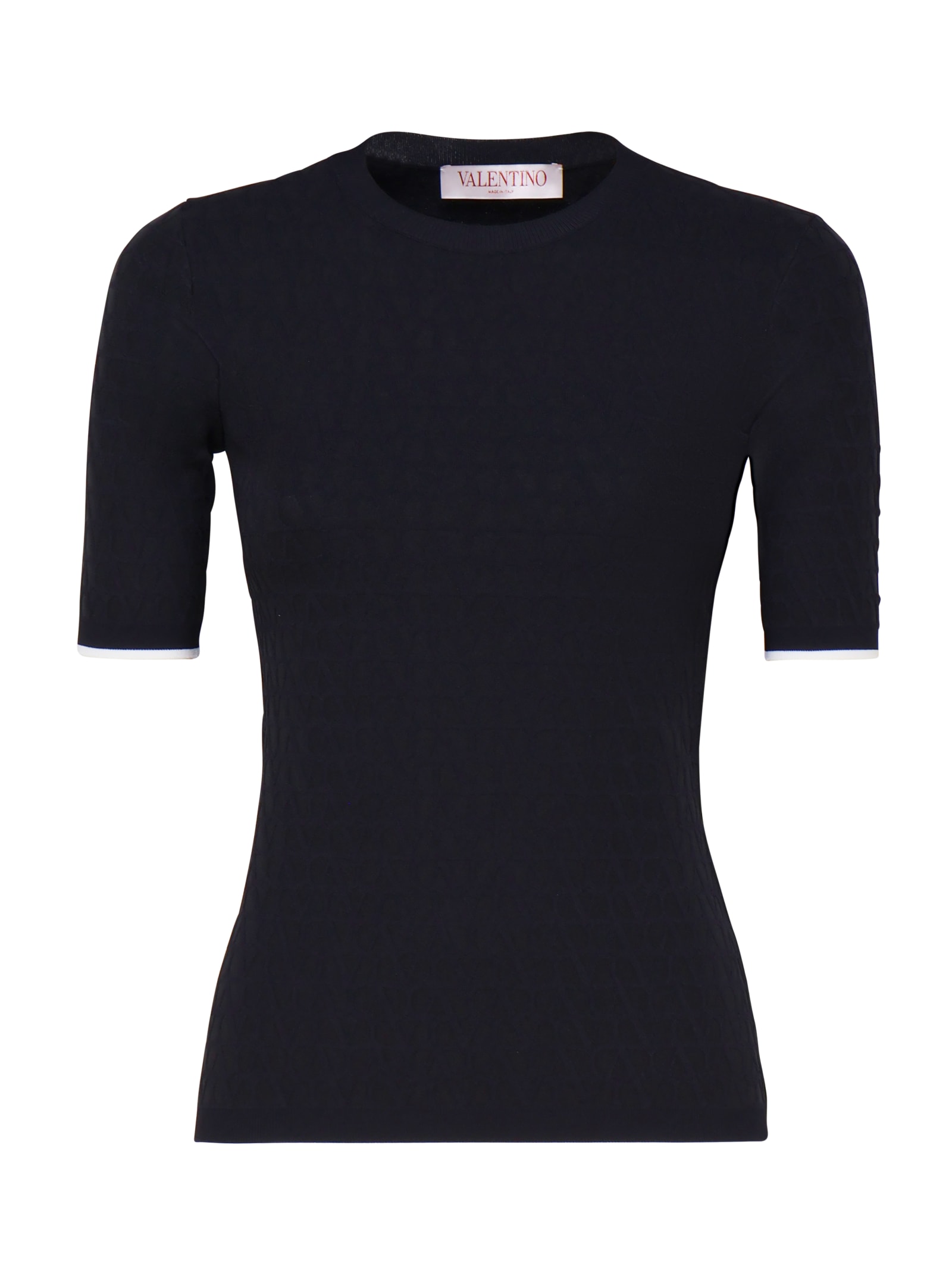 Shop Valentino Fitted Elastic T-shirt In Blue