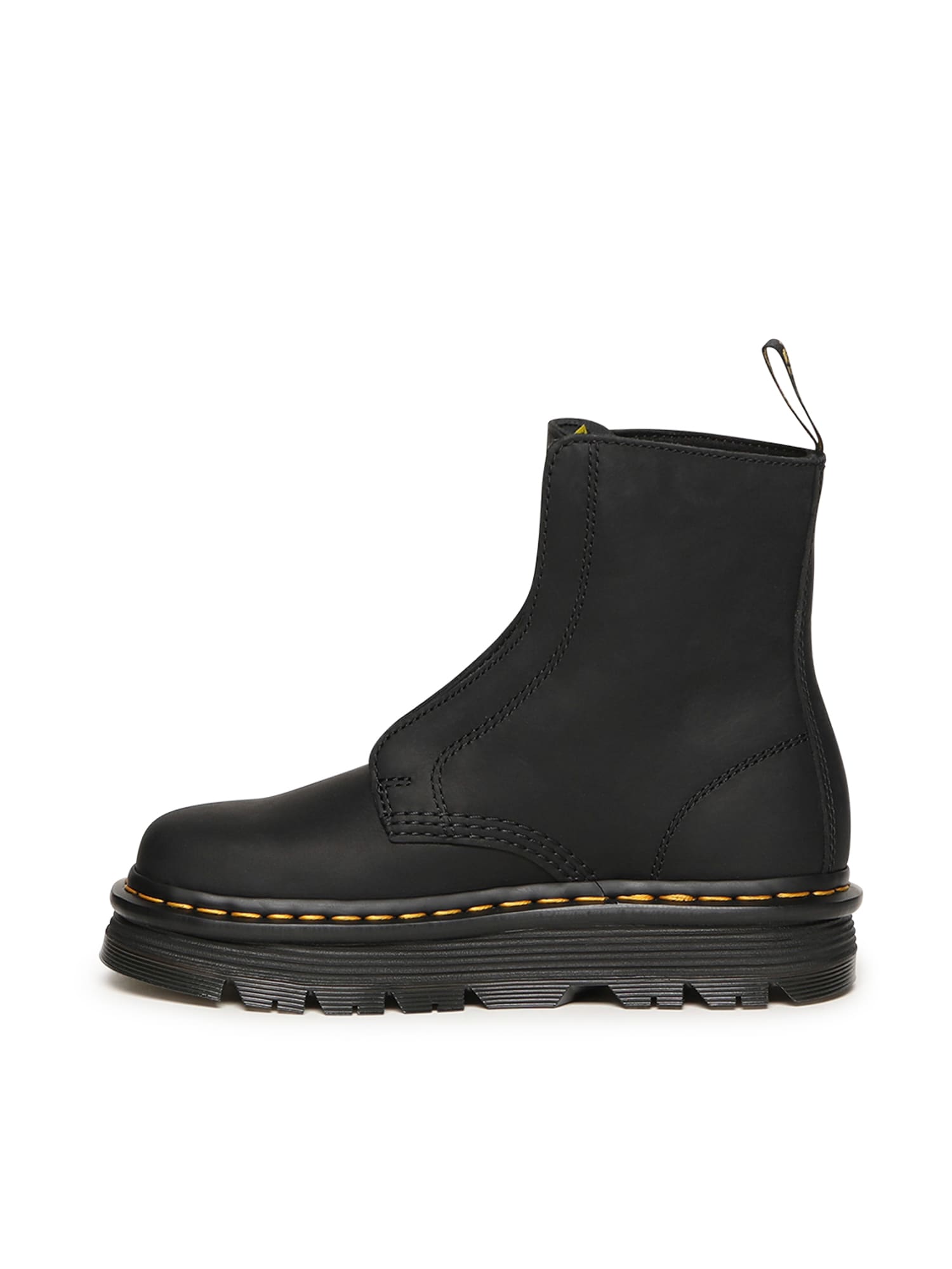 Dr. Martens Zebzag Laceless Leather Ankle Boots In Black