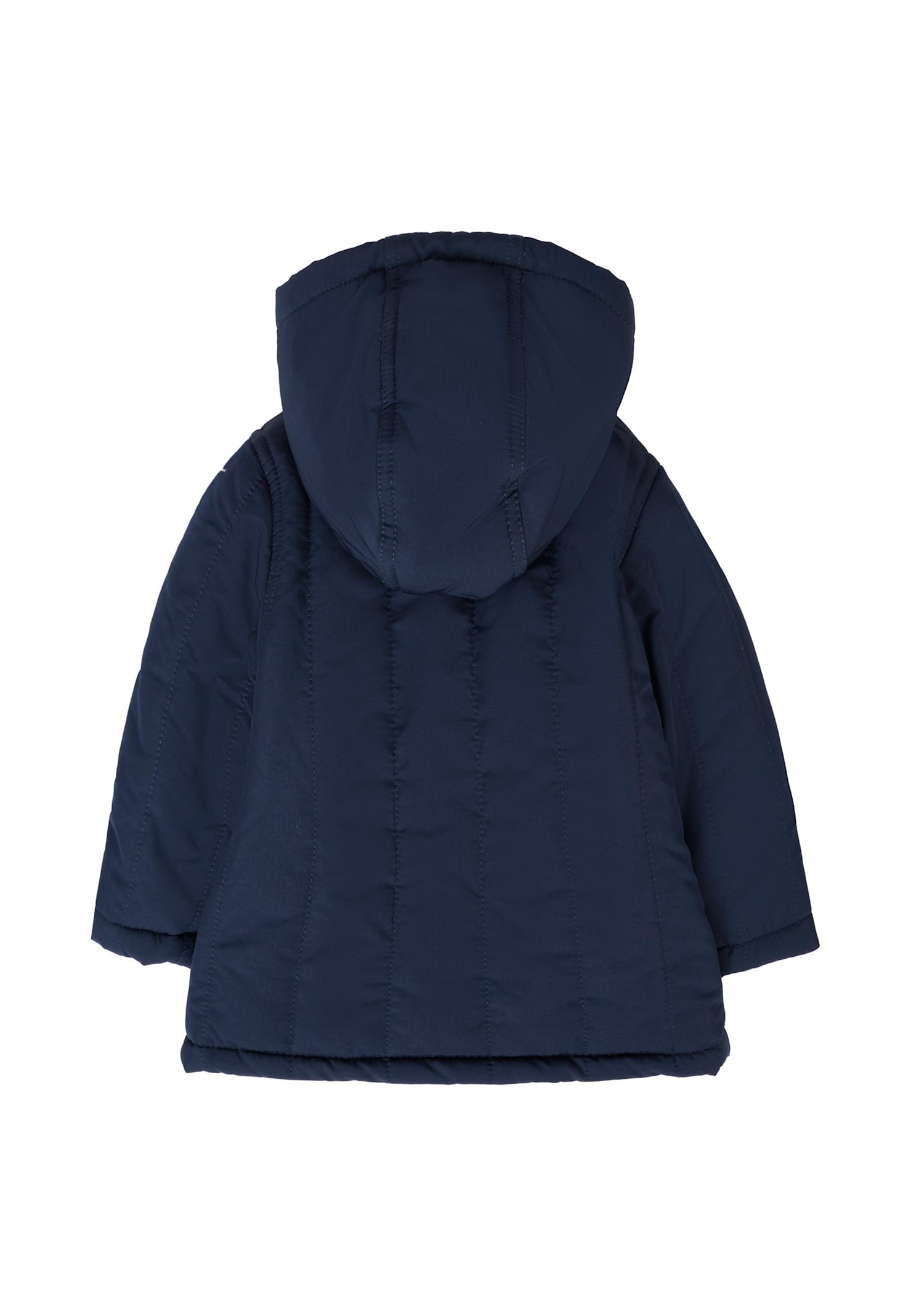 Timberland Blue Down Jacket For Baby Boy With Logo In Blue