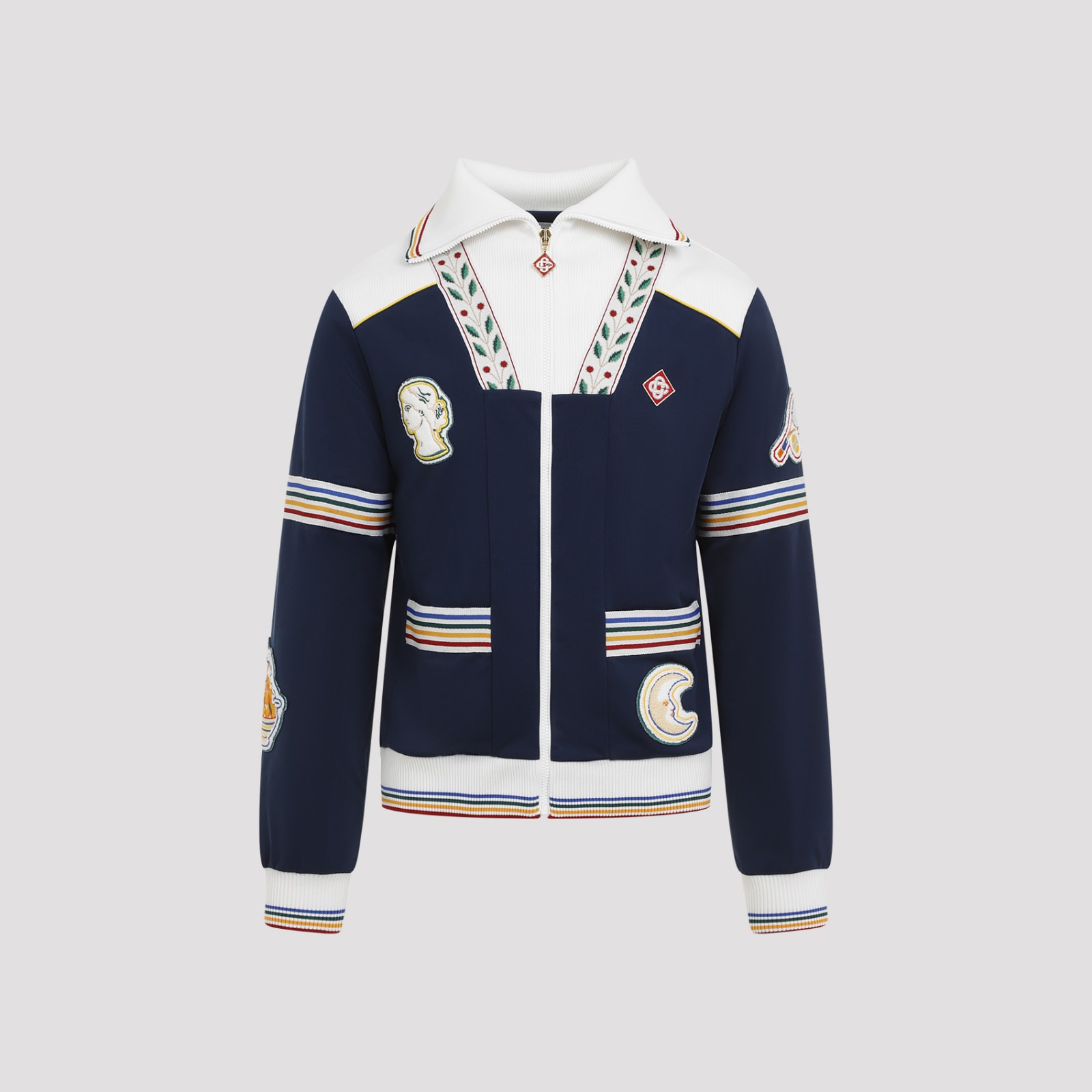 Shop Casablanca Varsity Track Jacket In Navy