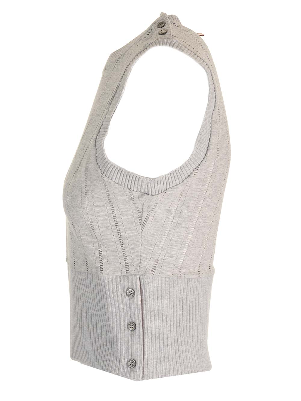 Shop Thom Browne Sleeveless Top In Grey