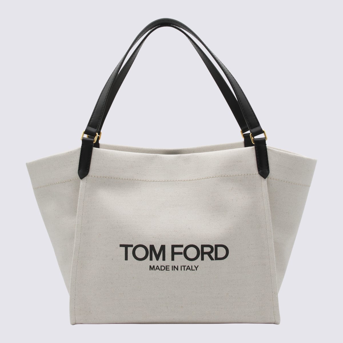 Shop Tom Ford Rope And Black Canvas And Leather Large Tote Bag In Rope/black