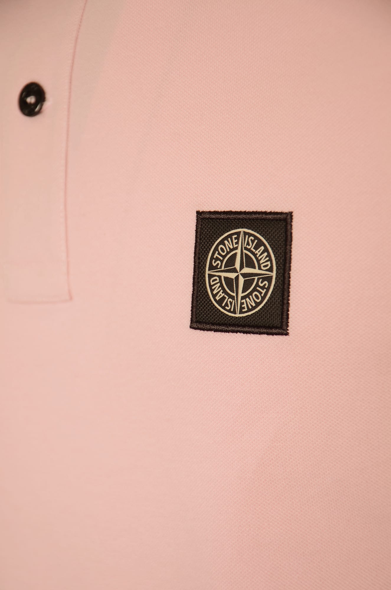 Shop Stone Island Logo Patch Polo Shirt In Pink
