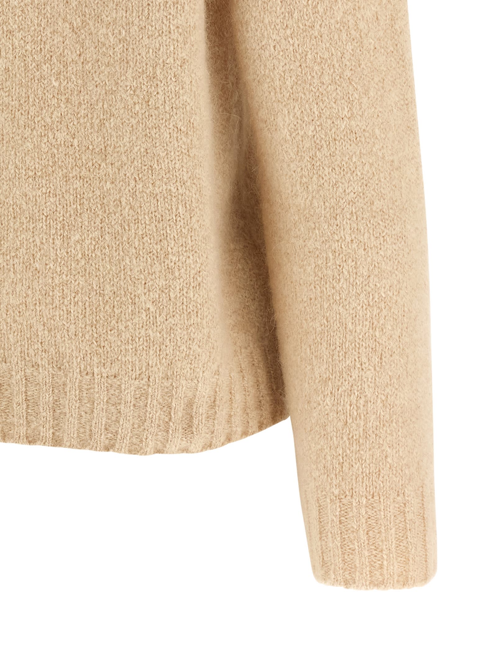 Weekend Max Mara Camel Stretch Alpaca Blend Ghiacci Sweater In Animal Print